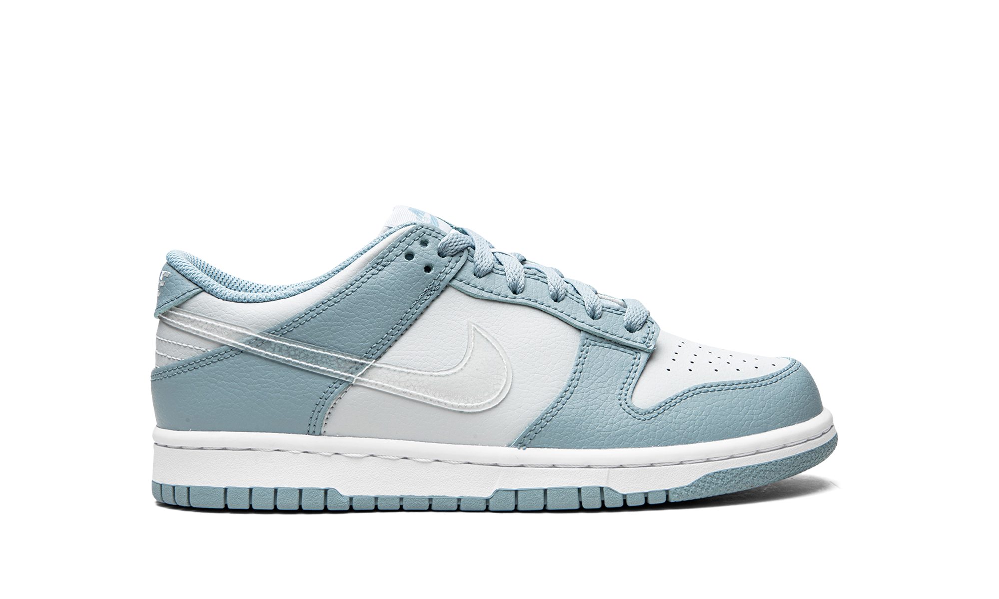 nike dunk low clear blue swoosh gs+DH9765-401+right view