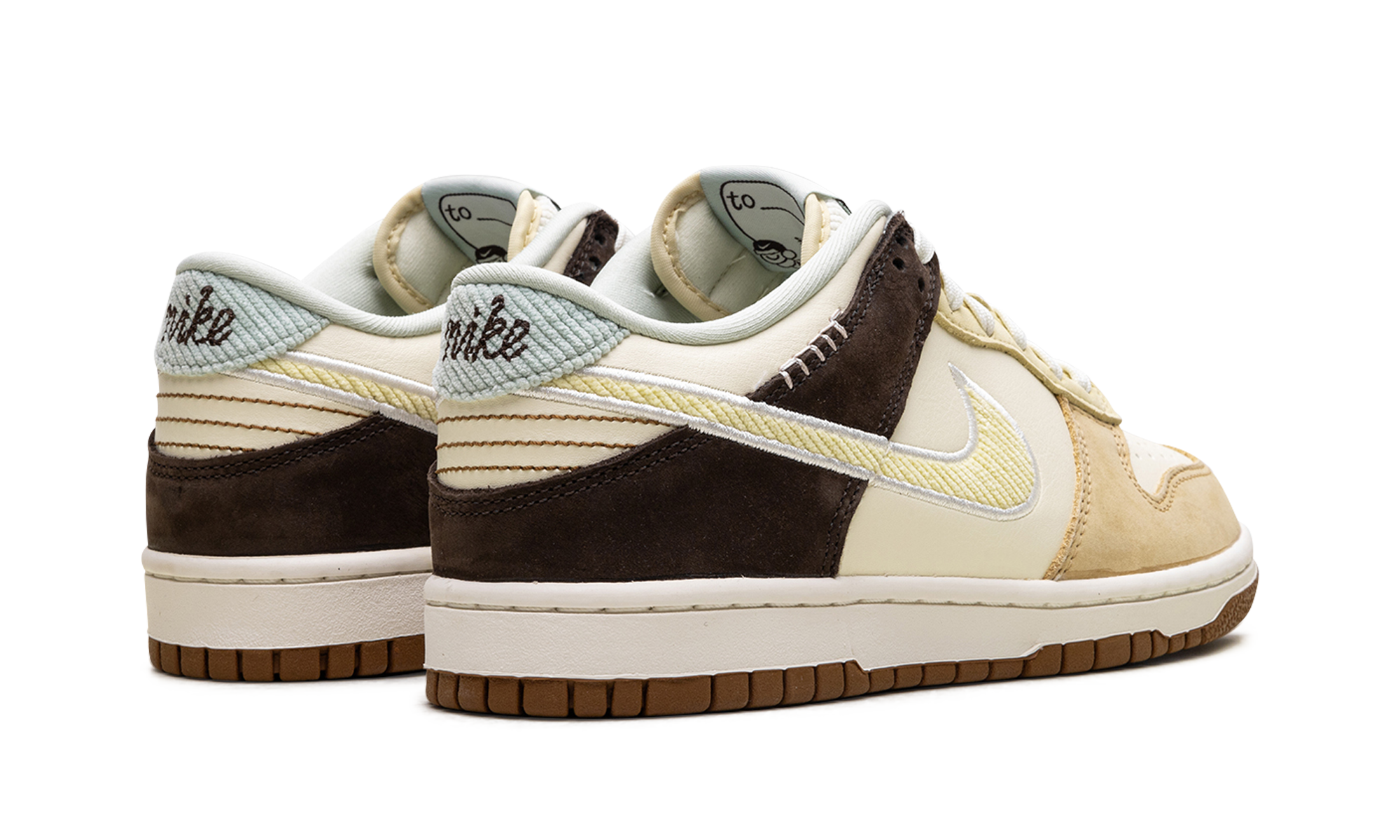 nike dunk low coconut milk sail gs+HQ3474-171+diagnol right behind view