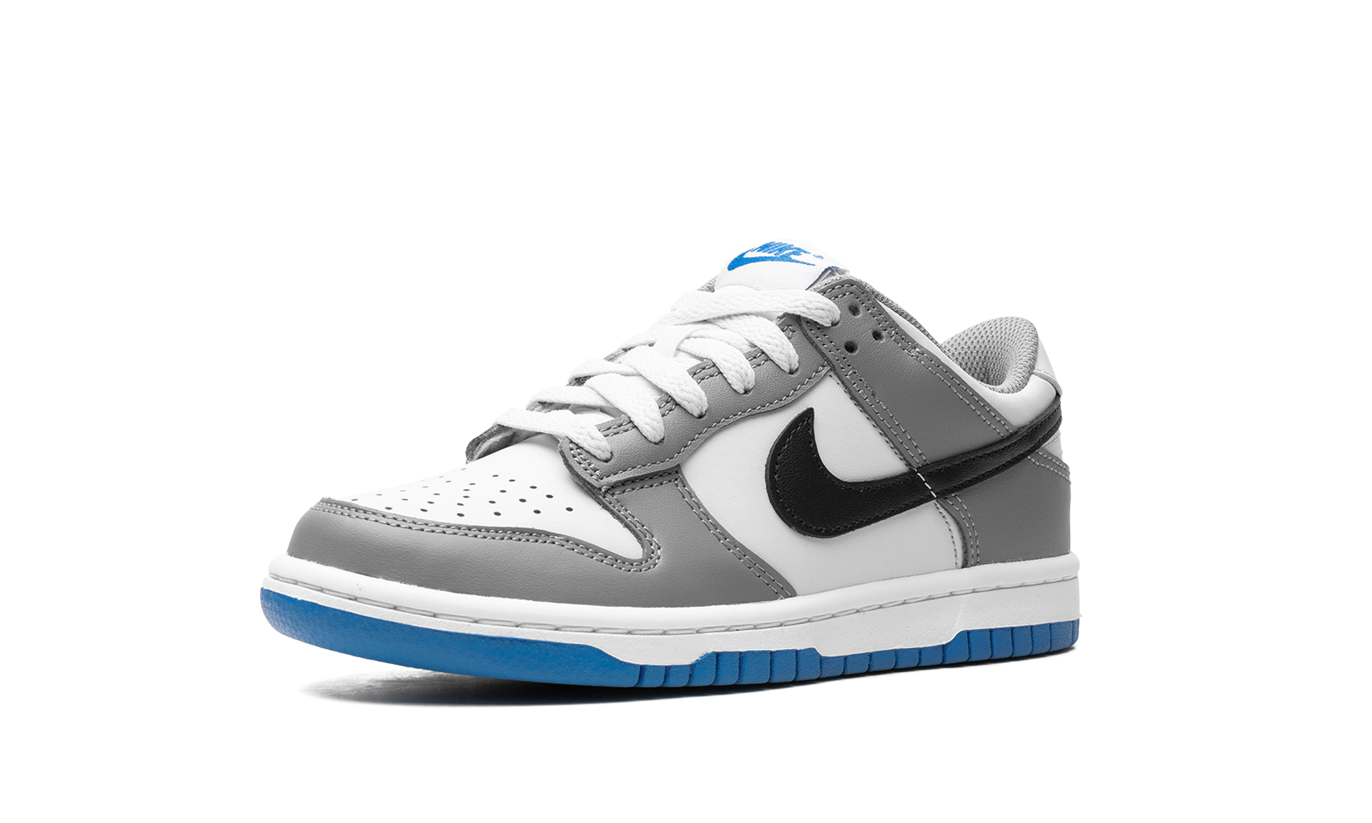 nike dunk low cool grey light photo blue gs+FB9109-001+left diagnol single view