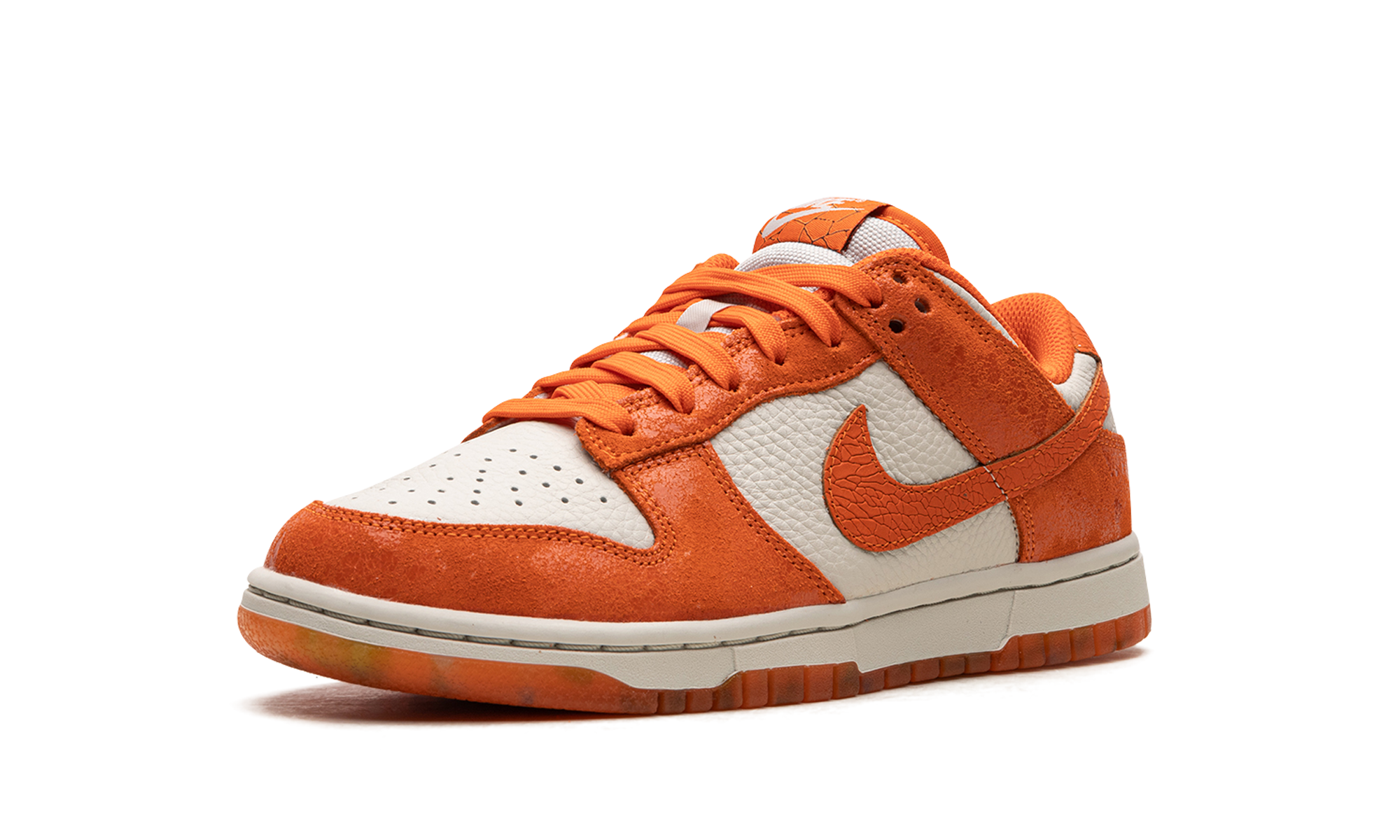 nike dunk low cracked orange women s+FN7773-001+left diagnol single view