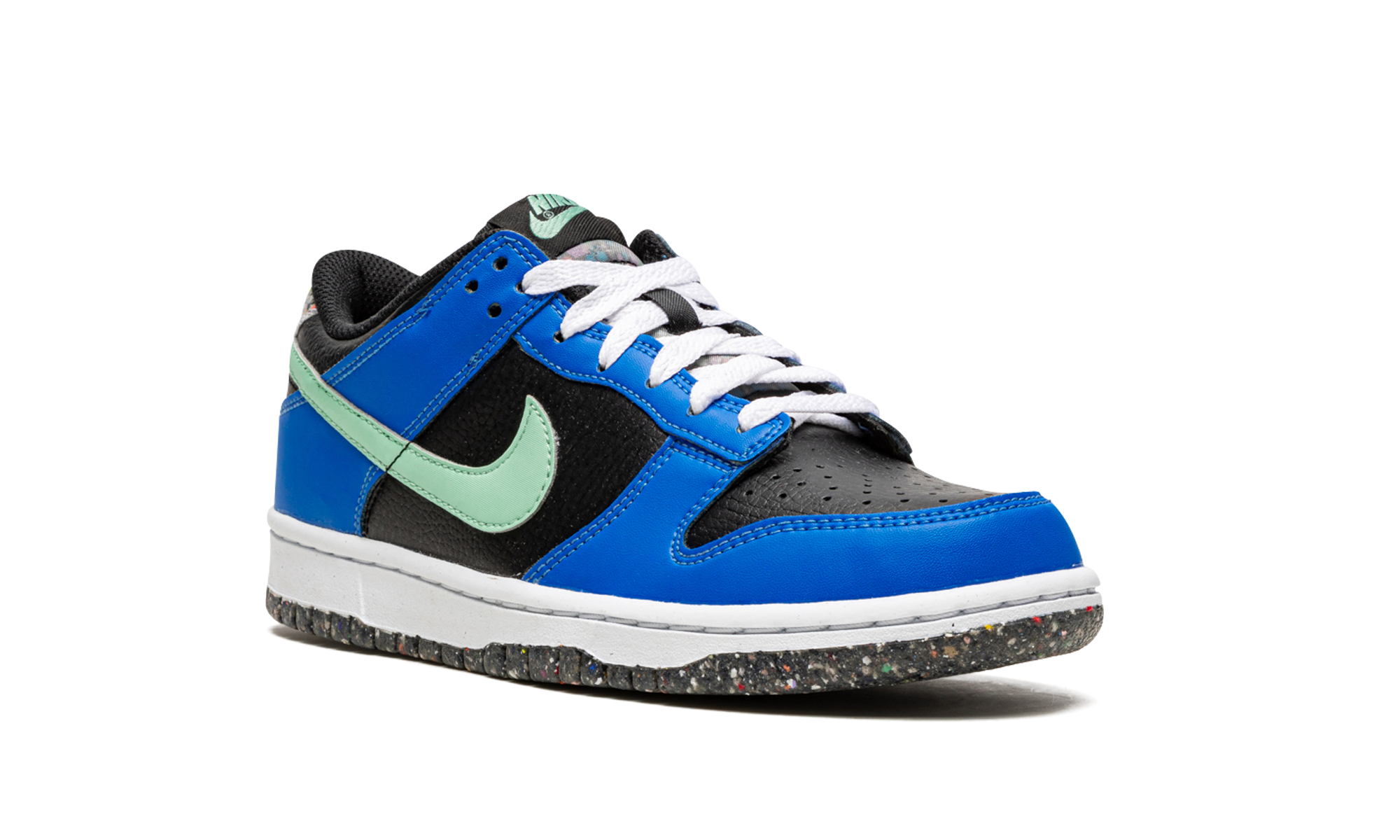 nike dunk low crater blue black gs+DR0165-001+diagnol right view