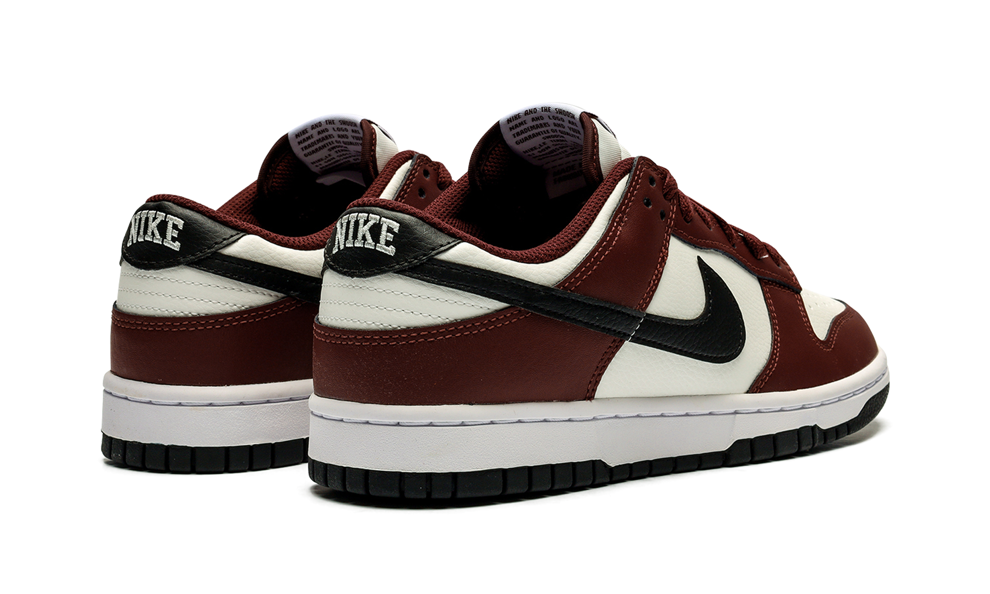 nike dunk low dark team red black+FZ4616-600+diagnol right behind view
