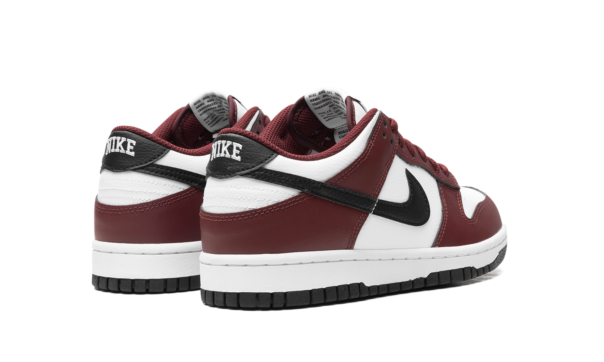 nike dunk low dark team red gs+FZ4352-600+diagnol right behind view