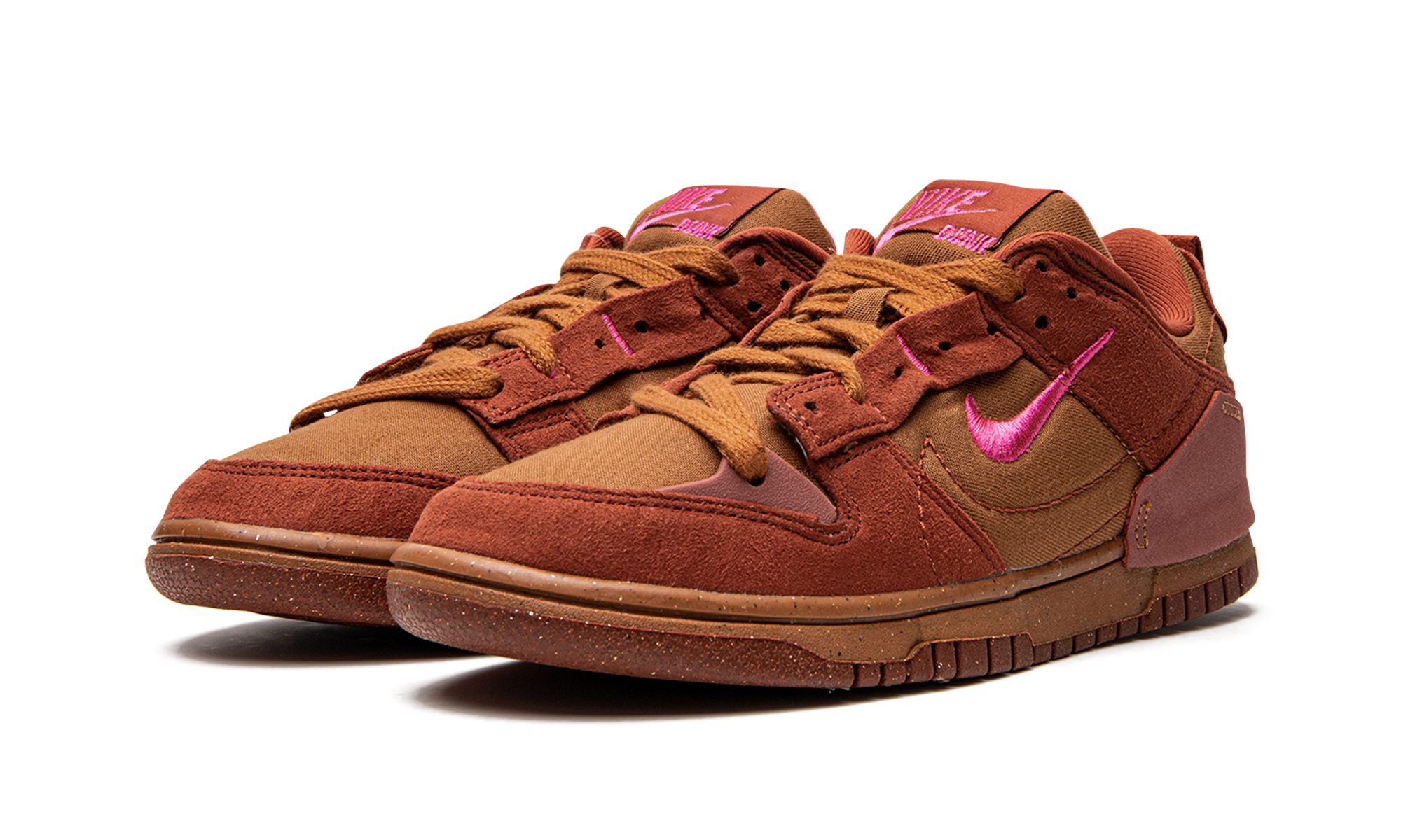 nike dunk low disrupt 2 desert bronze pink prime women s+DH4402-200+diagnol left view