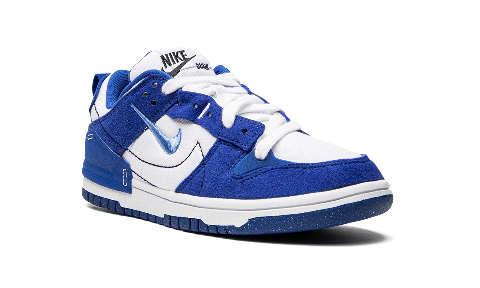 nike dunk low disrupt 2 white university blue women s+DH4402-102+diagnol right view