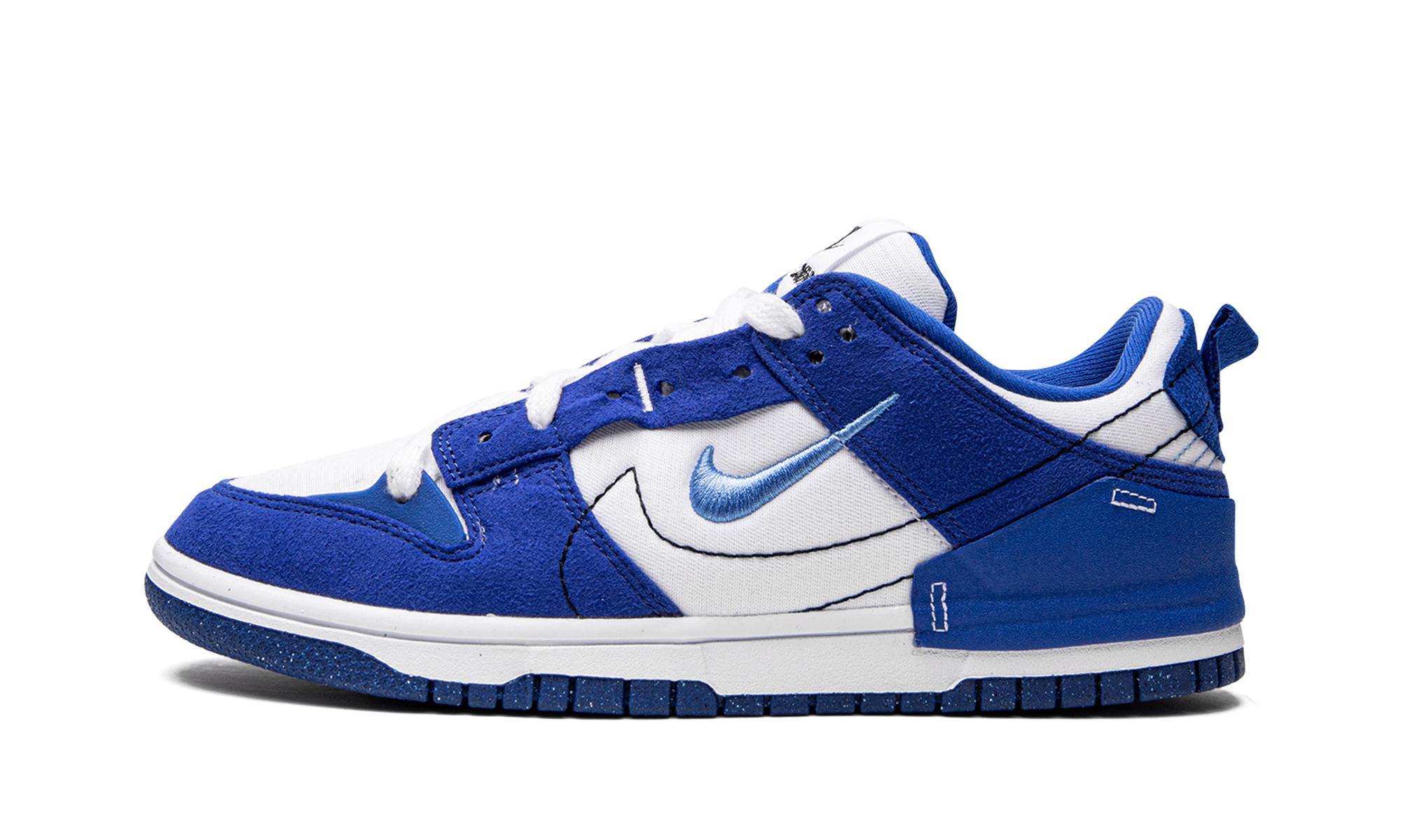 nike dunk low disrupt 2 white university blue women s+DH4402-102+diagnol right view 1