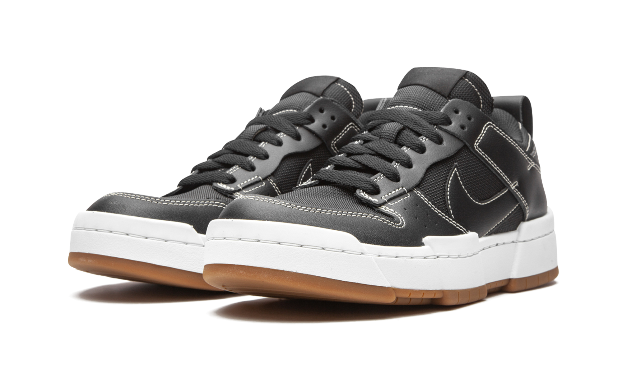 nike dunk low disrupt black gum women s+CK6654-002+diagnol left view