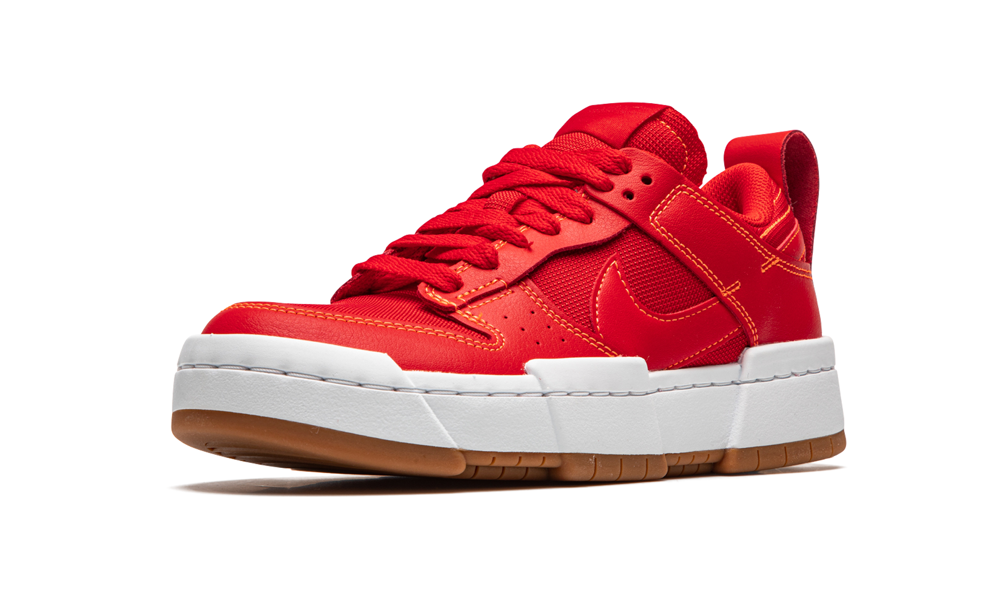 nike dunk low disrupt red gum women s+CK6654-600+left diagnol single view