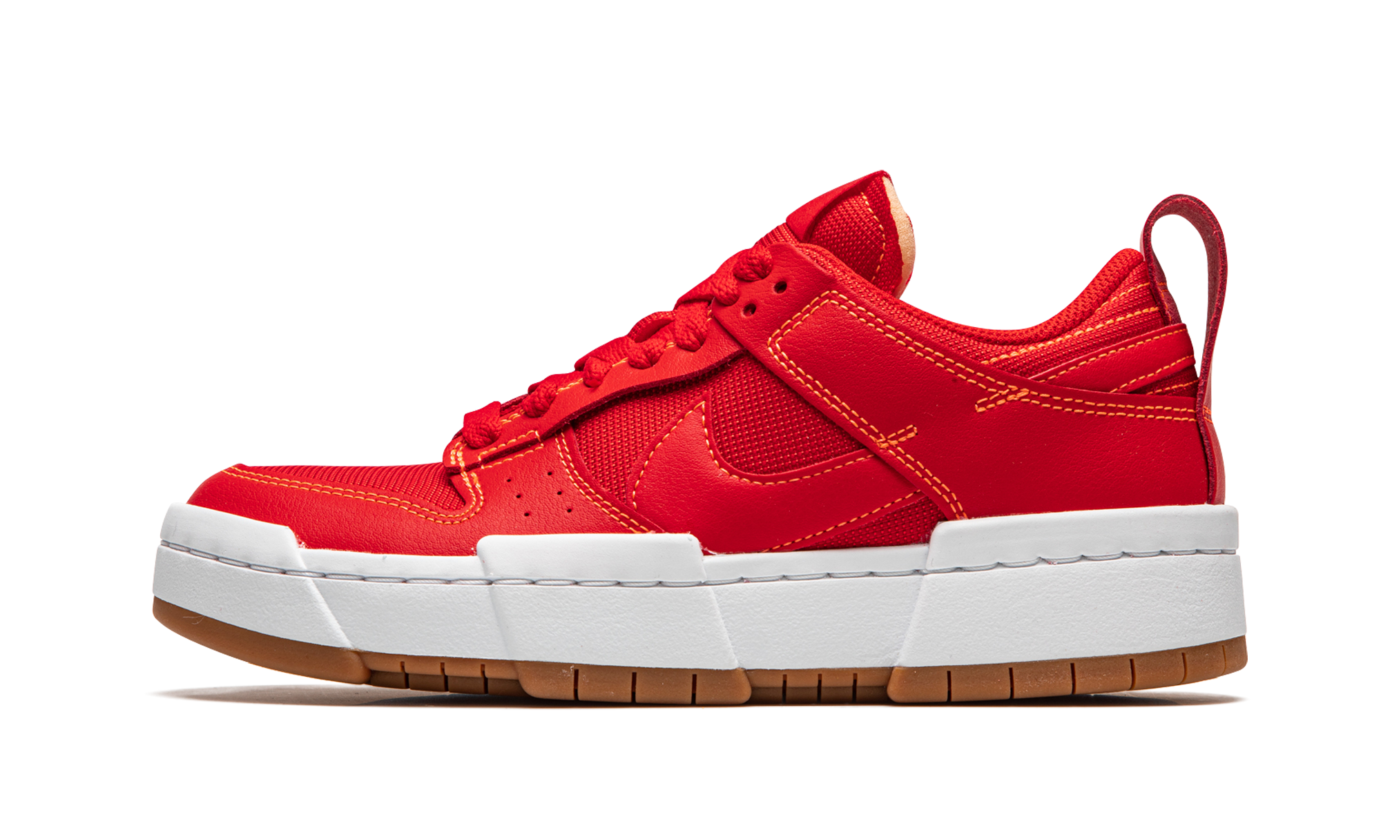 nike dunk low disrupt red gum women s+CK6654-600+diagnol right view 1