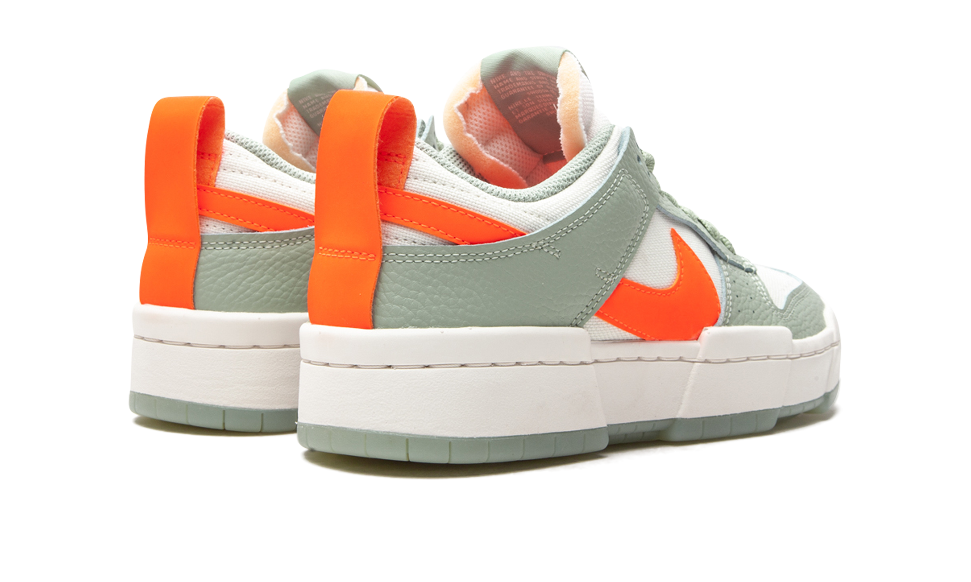 nike dunk low disrupt sea glass hyper crimson women s+DJ3077-001+diagnol right behind view