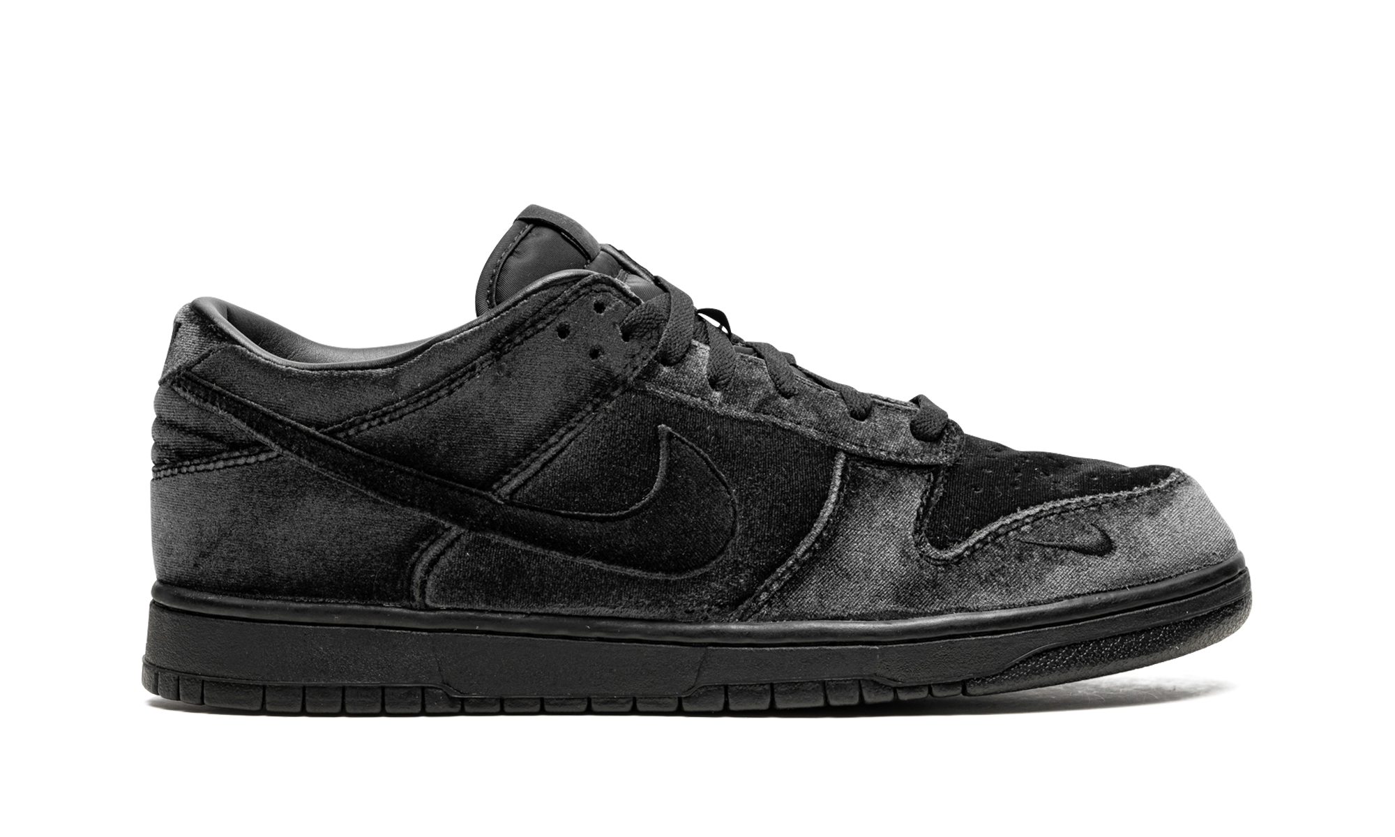 nike dunk low dover street market triple black velvet+DH2686-002+right view