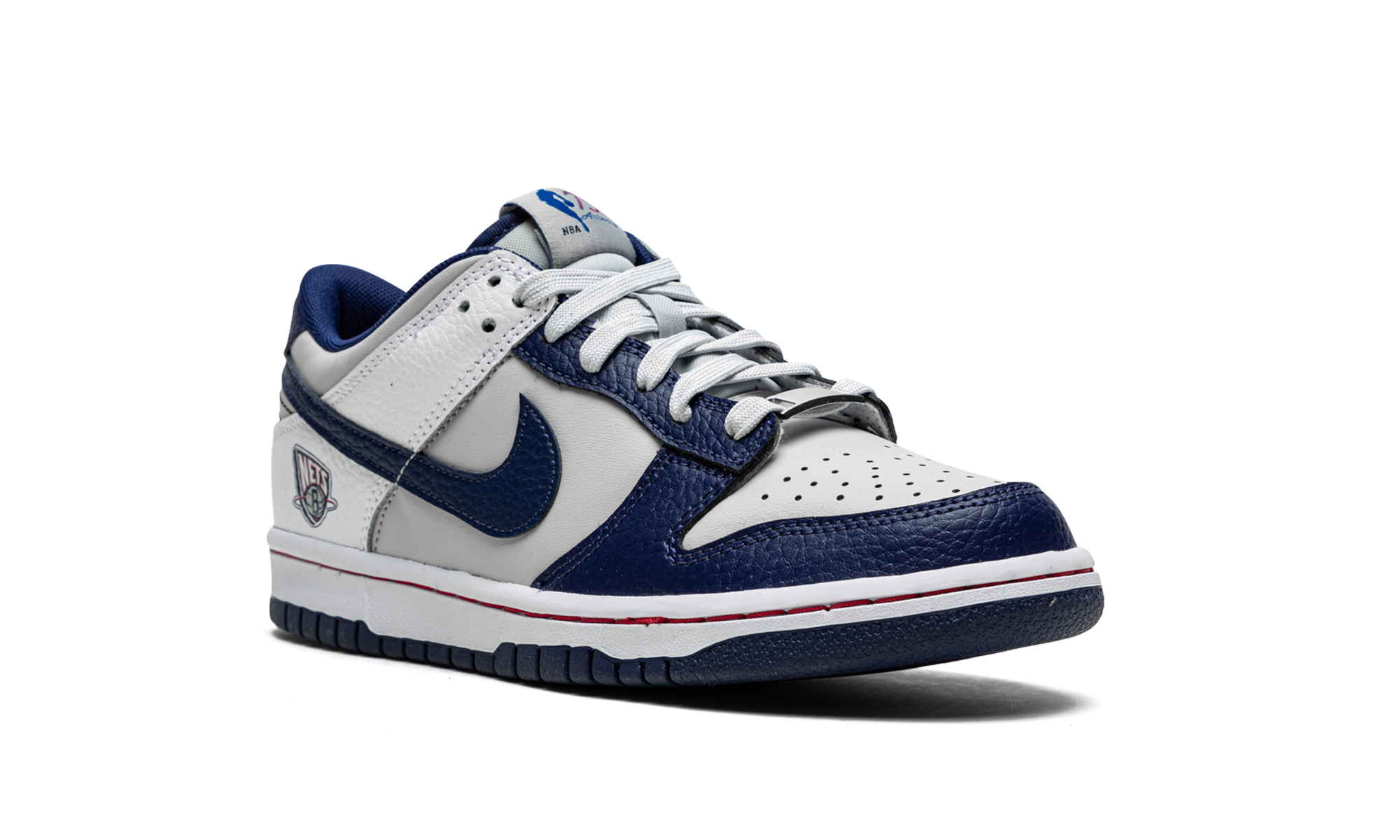 nike dunk low emb nba 75th anniversary brooklyn nets gs+DO6288-001+diagnol right view