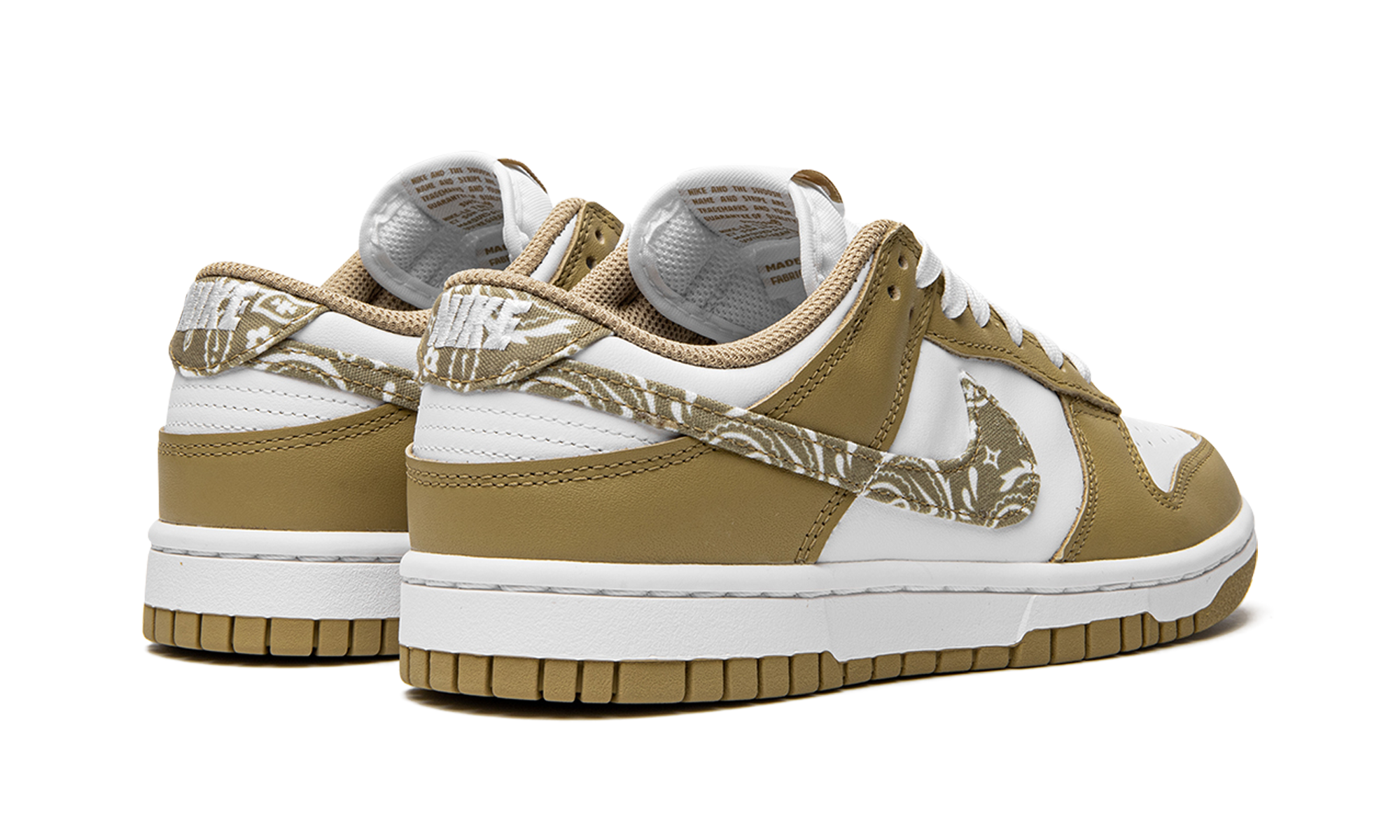 nike dunk low essential paisley pack barley women s+DH4401-104+diagnol right behind view