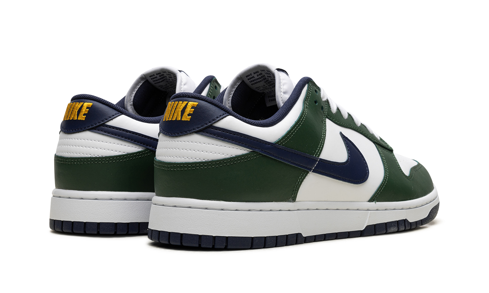 nike dunk low fir midnight navy+FV6911-300+diagnol right behind view