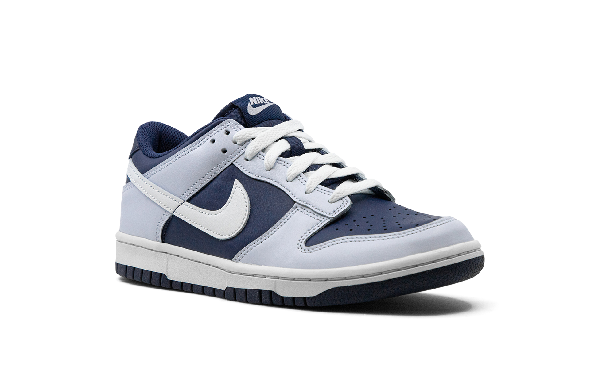 nike dunk low football grey midnight navy gs+FB9109-002+diagnol right view