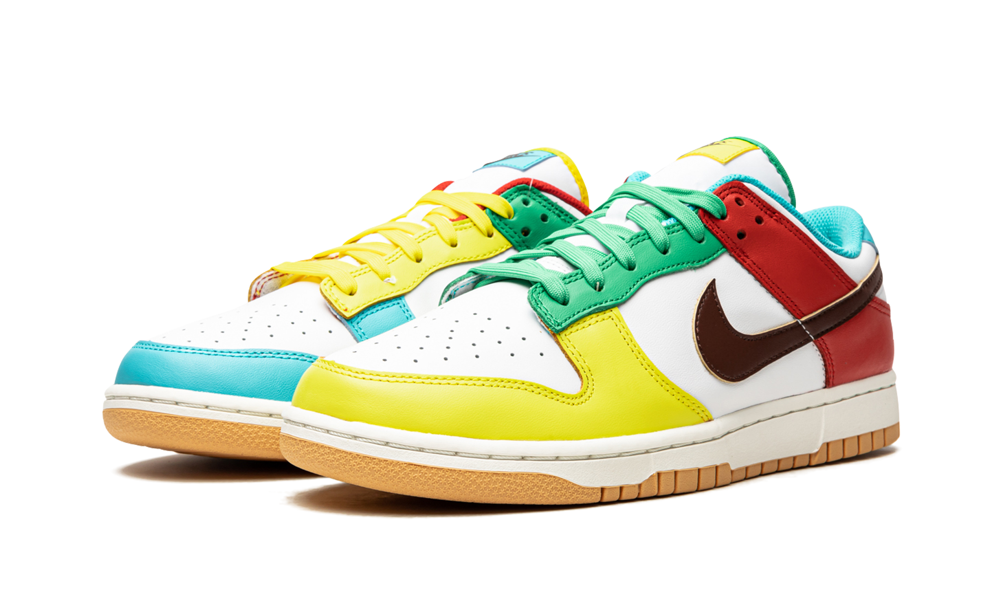 nike dunk low free 99 white+DH0952-100+diagnol left view