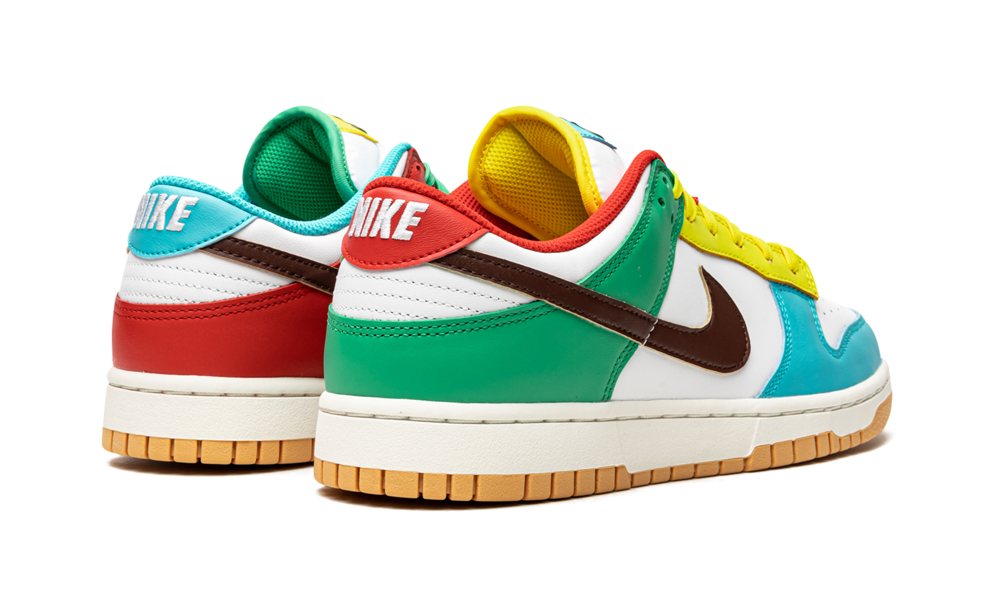 nike dunk low free 99 white+DH0952-100+diagnol right behind view