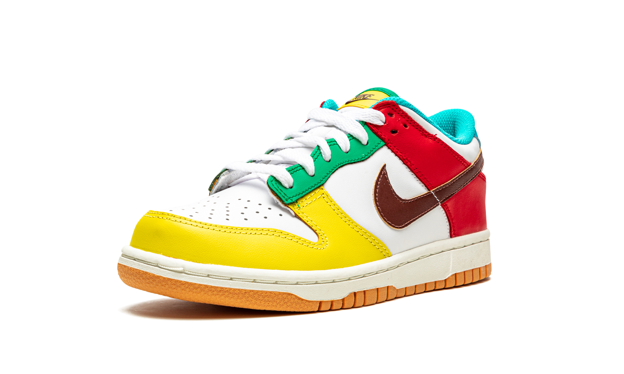 nike dunk low free 99 white gs+CZ2496-100+left diagnol single view