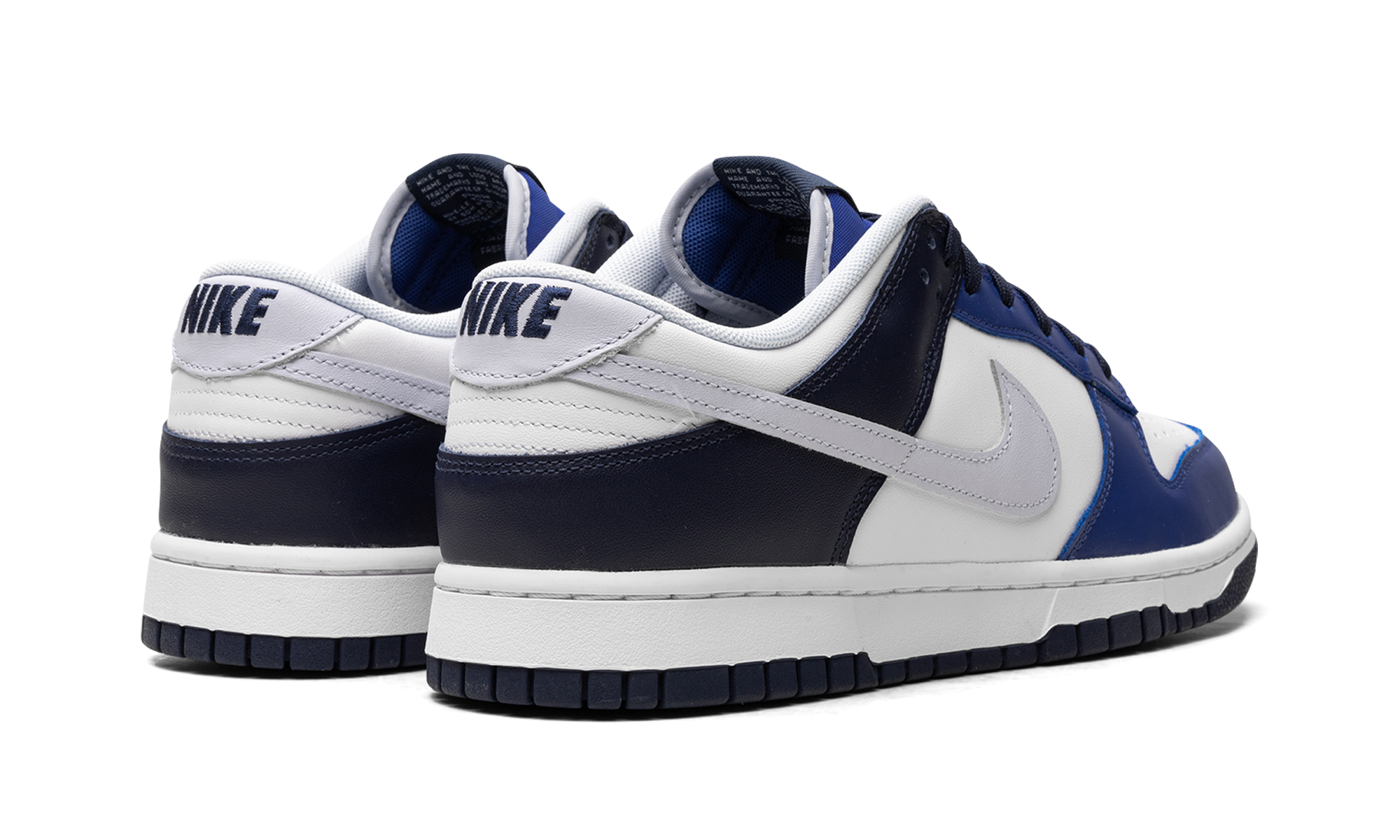 nike dunk low game royal navy+FQ8826-100+diagnol right behind view