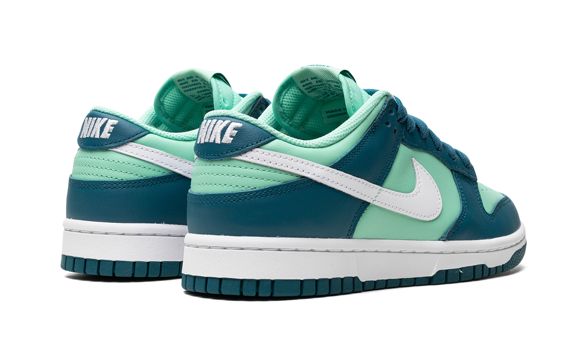 nike dunk low geode teal women s+DD1503-301+diagnol right behind view