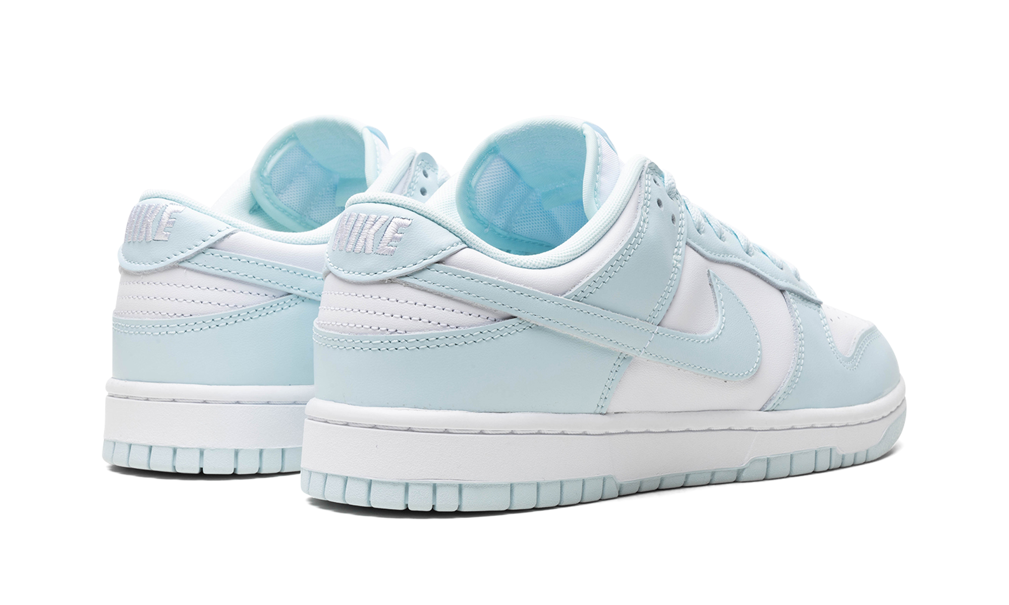 nike dunk low glacier blue+DV0833-104+diagnol right behind view