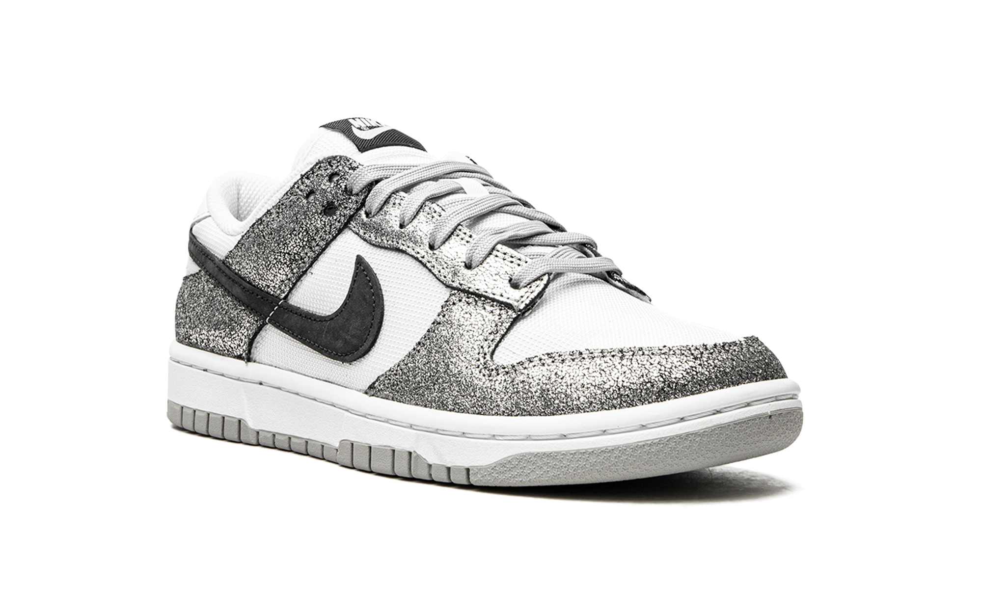 nike dunk low golden gals metallic silver women s+DO5882-001+diagnol right view