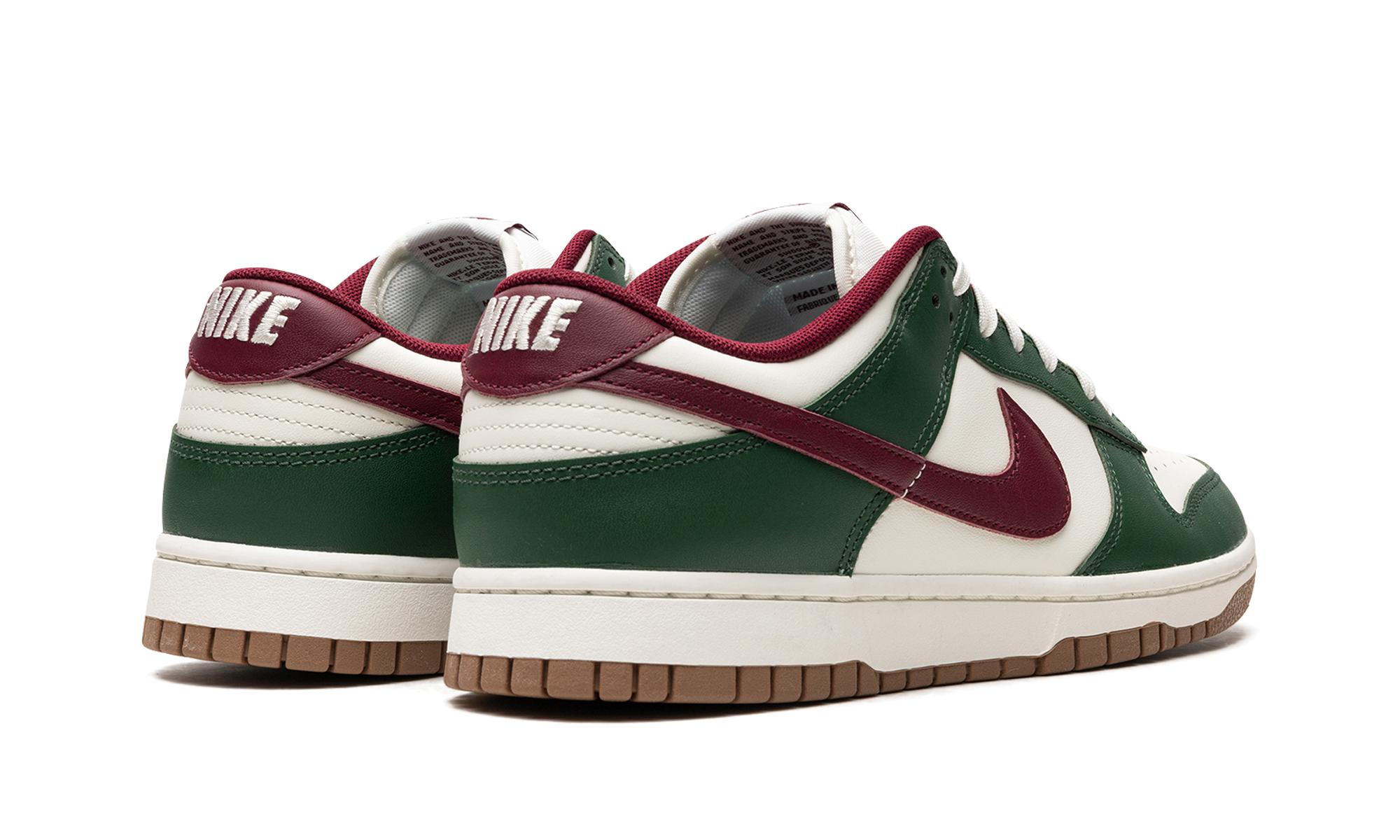 nike dunk low gorge green+FB7160-161+diagnol right behind view