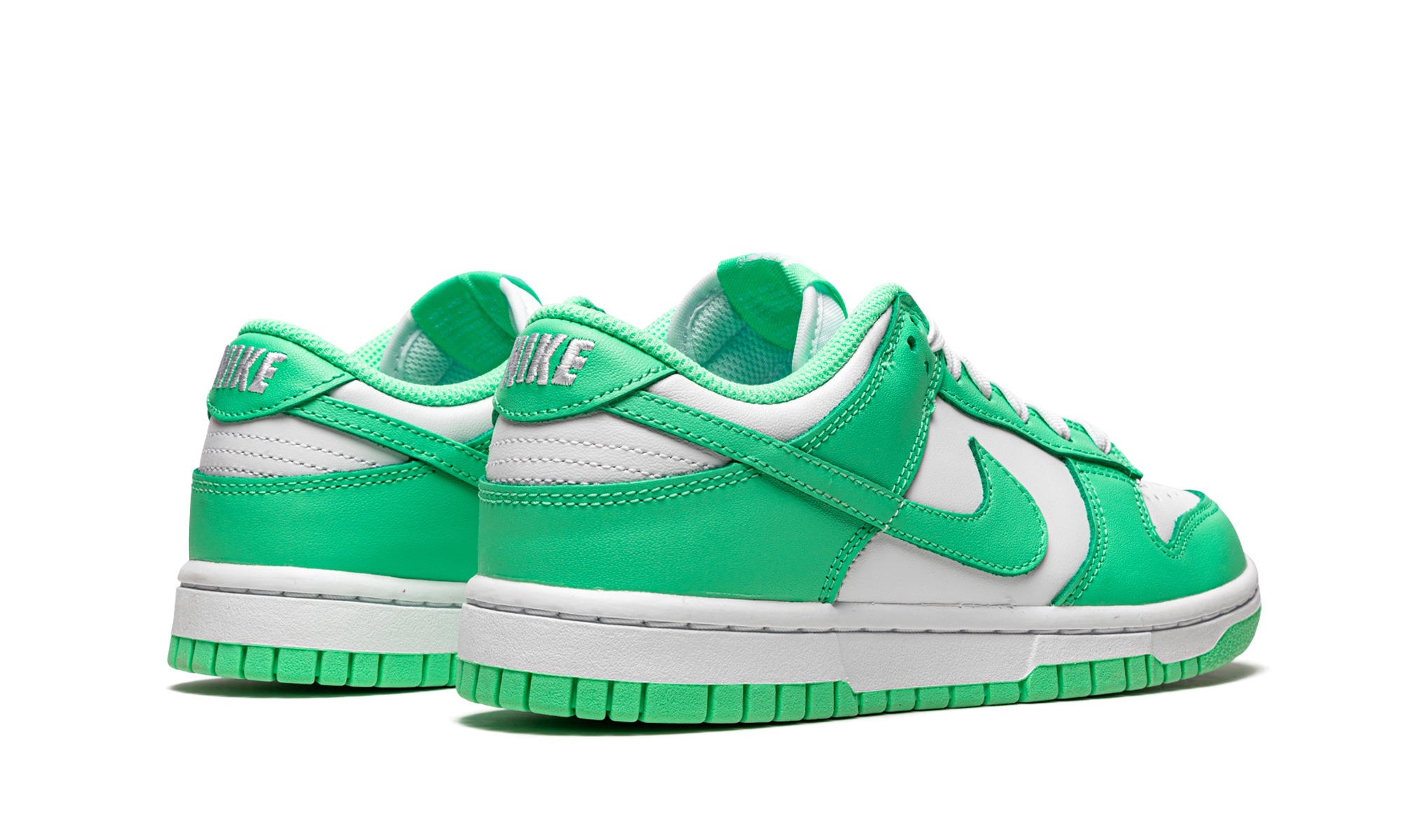 nike dunk low green glow women s+DD1503-105+diagnol right behind view