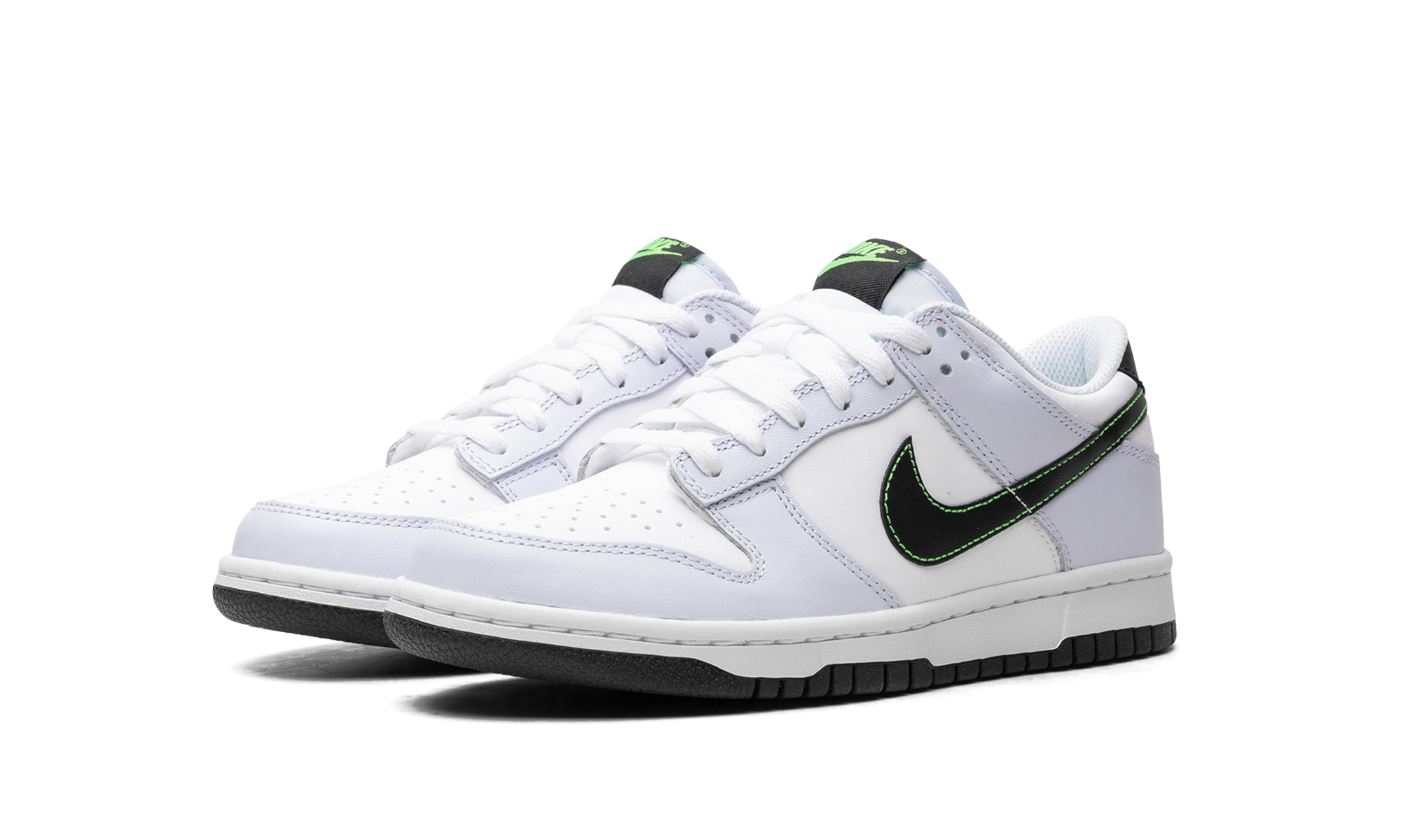 nike dunk low grey green strike gs+FB9109-107+diagnol left view