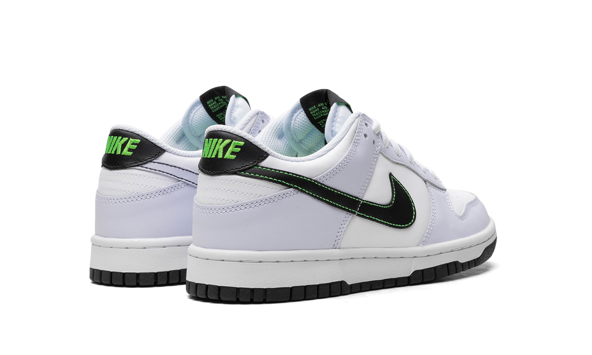 nike dunk low grey green strike gs+FB9109-107+diagnol right behind view