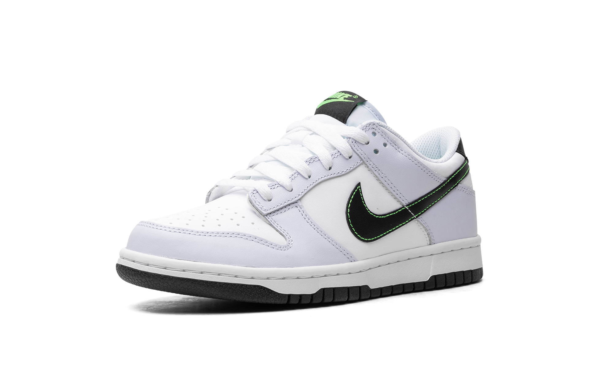 nike dunk low grey green strike gs+FB9109-107+left diagnol single view