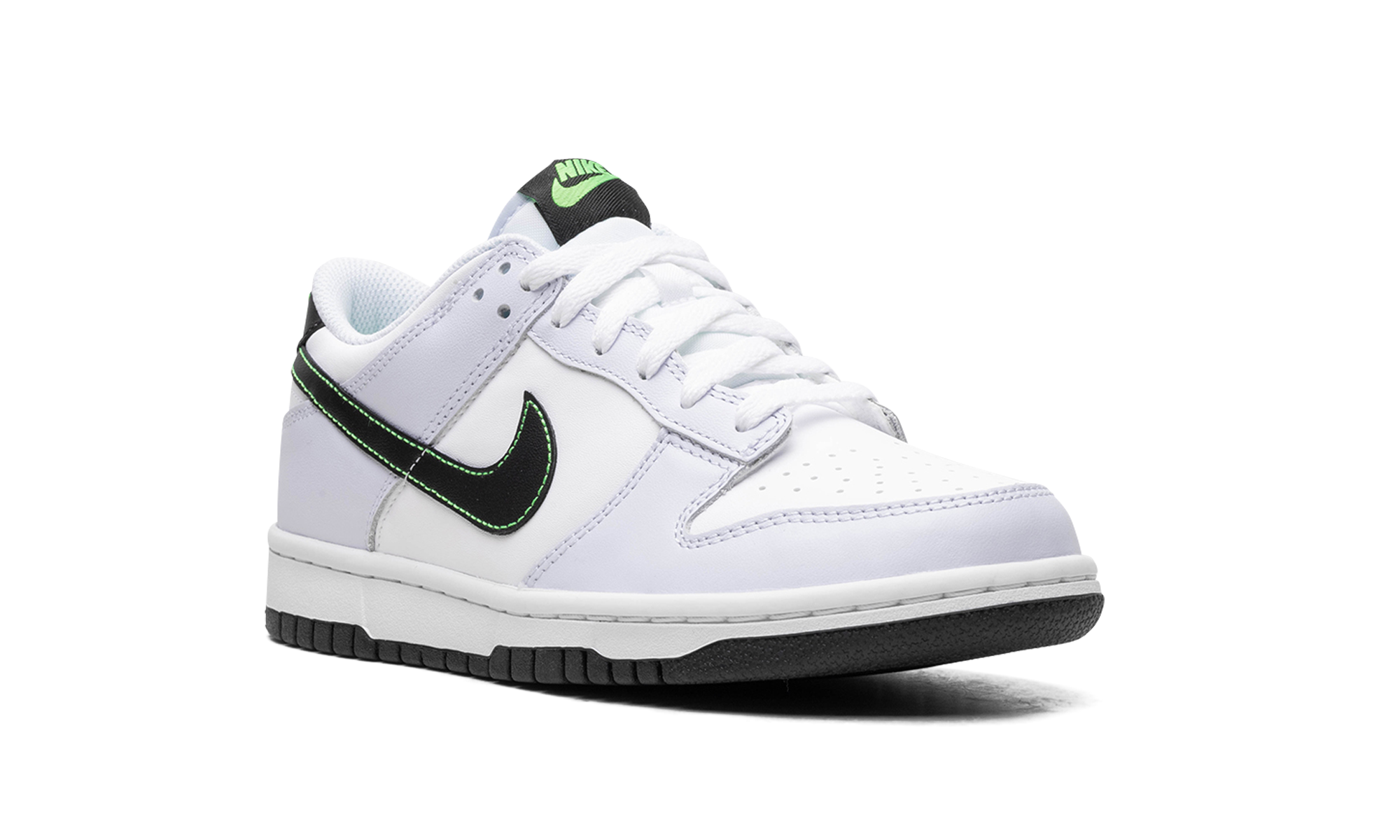 nike dunk low grey green strike gs+FB9109-107+diagnol right view