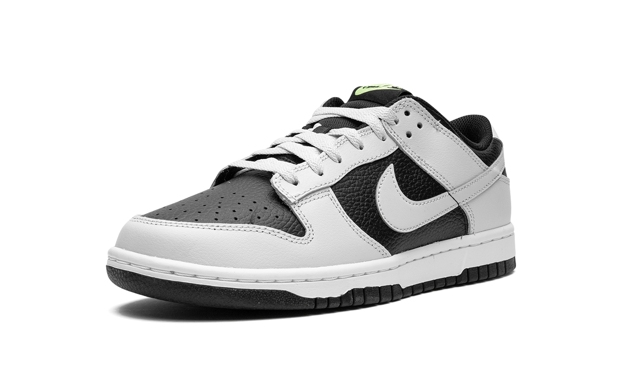 nike dunk low grey panda volt+FD9756-001+left diagnol single view