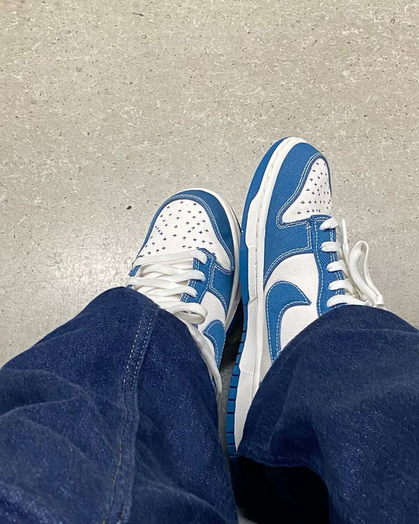 Nike Dunk Low Industrial Blue Sashiko, Lifestyle View 1, SKU DV0834-101