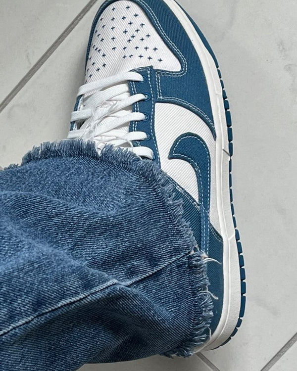 Nike Dunk Low Industrial Blue Sashiko, Lifestyle View 3, SKU DV0834-101