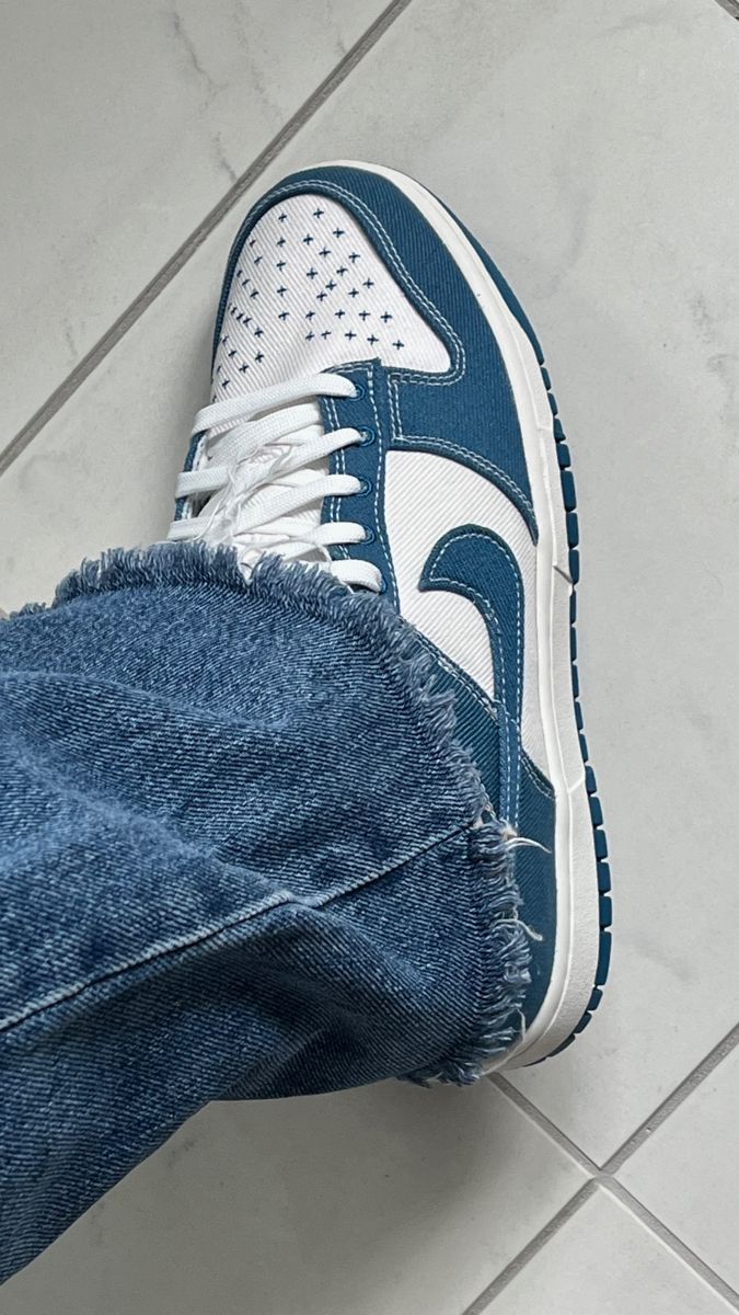 Nike Dunk Low Industrial Blue Sashiko, Lifestyle View 3, SKU DV0834-101