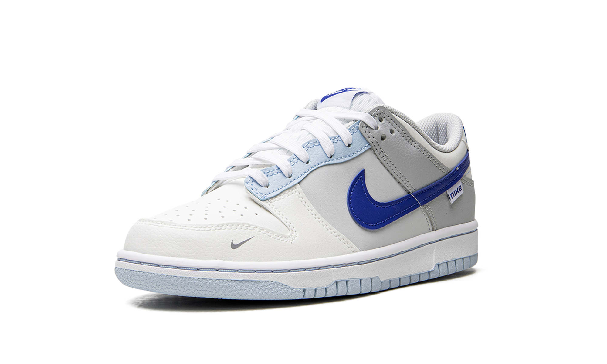 nike dunk low ivory hyper royal gs+FB1843-141+left diagnol single view