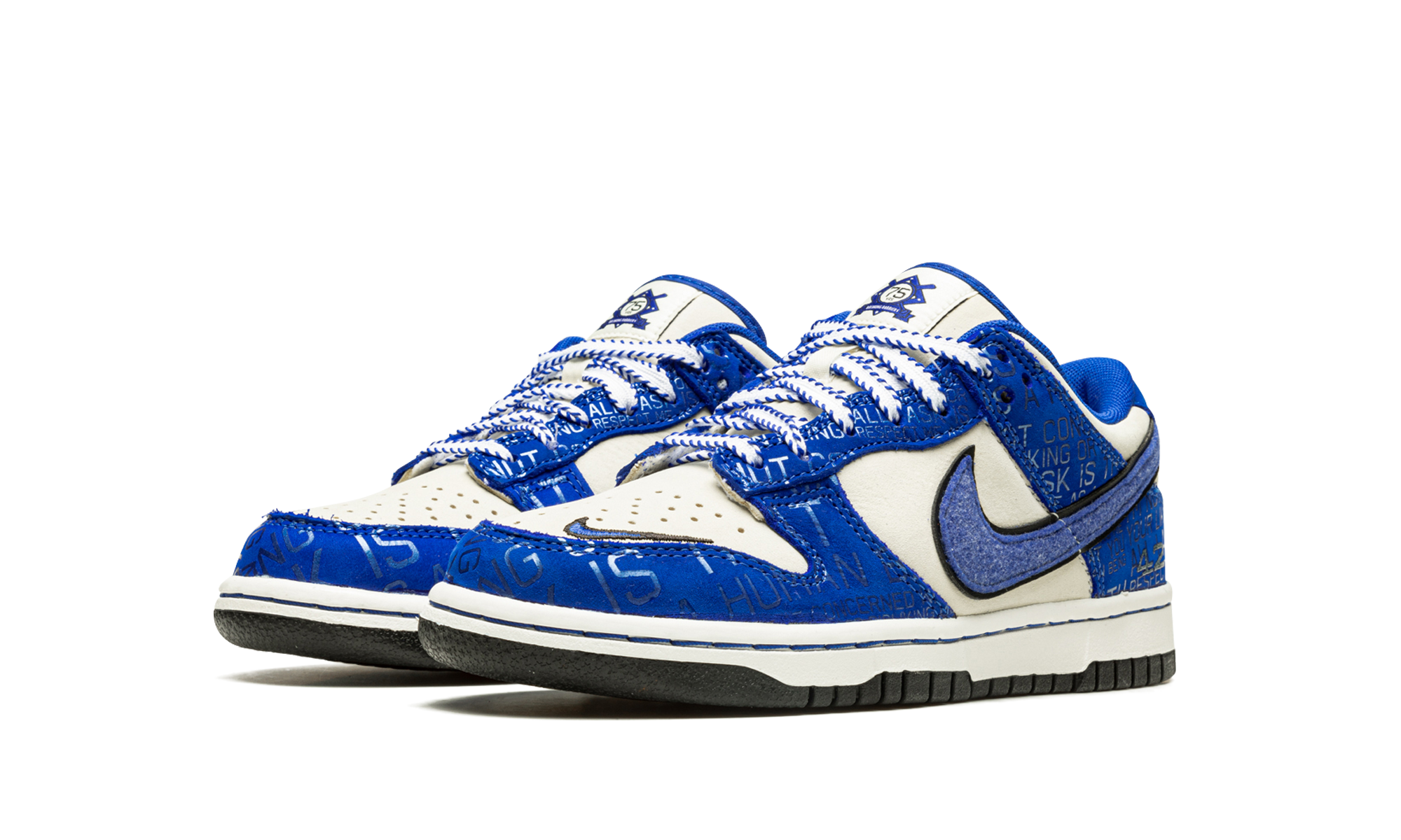 nike dunk low jackie robinson gs+DV2203-400+diagnol left view