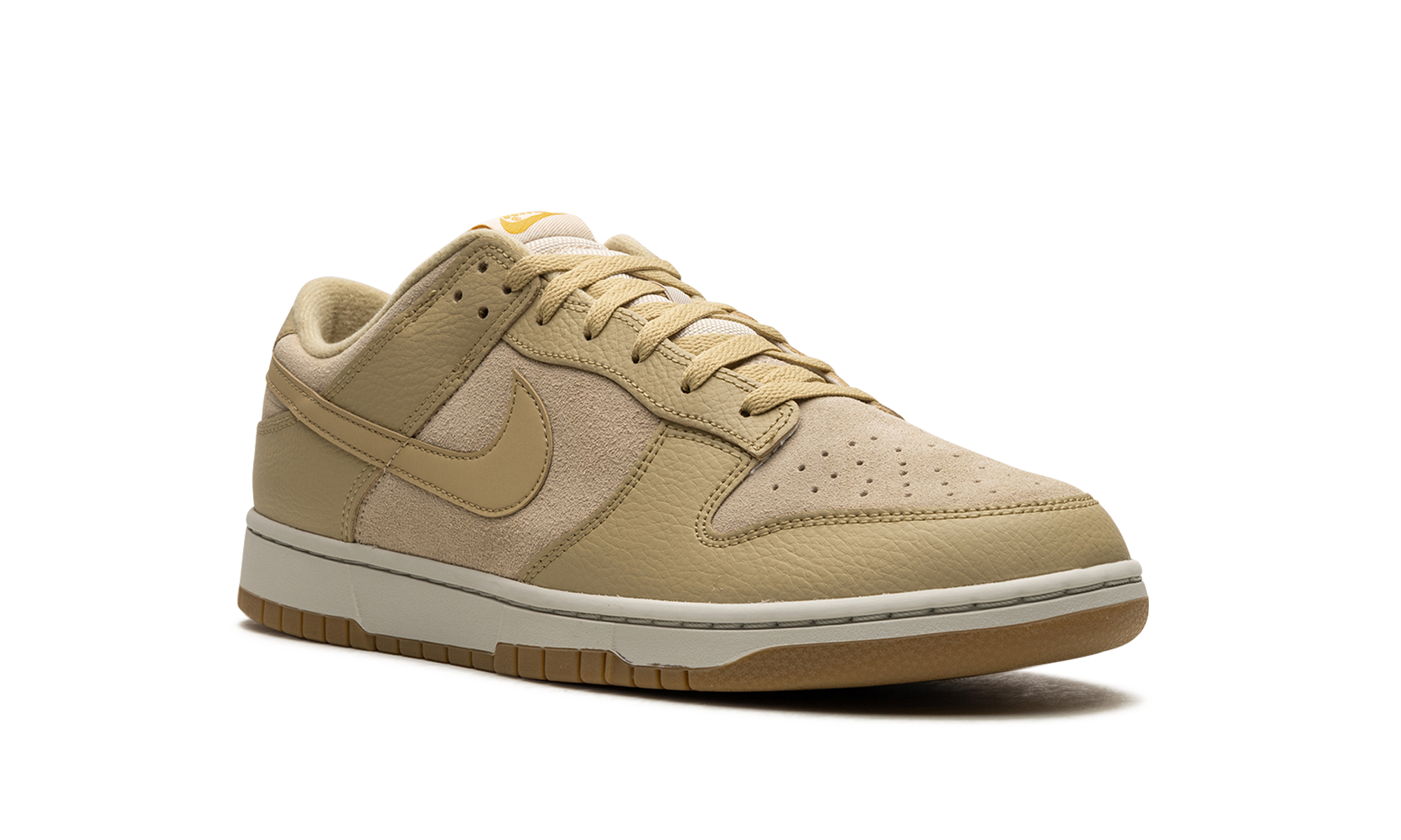 nike dunk low khaki suede gum+DZ4513-200+diagnol right view
