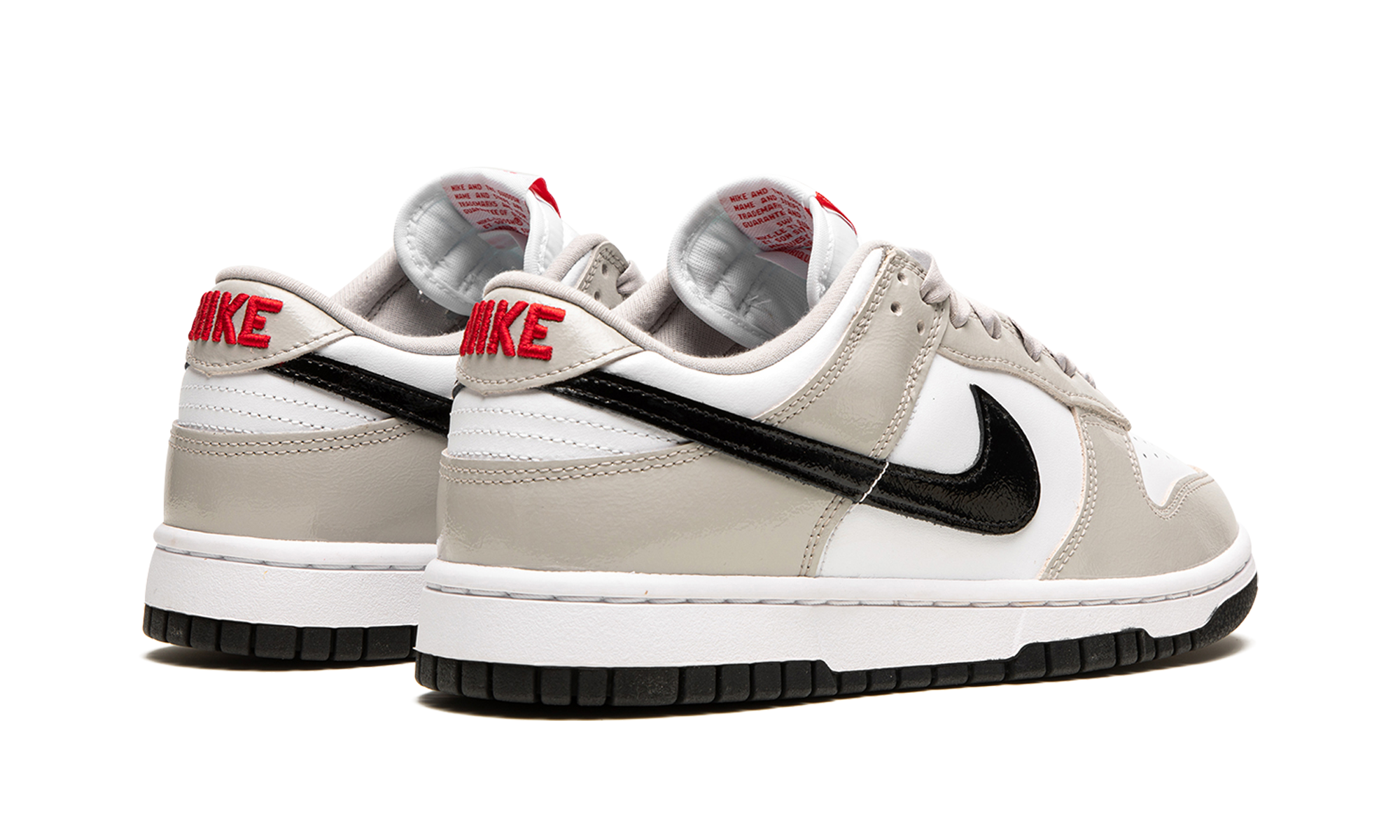 nike dunk low light iron ore women s+DQ7576-001+diagnol right behind view
