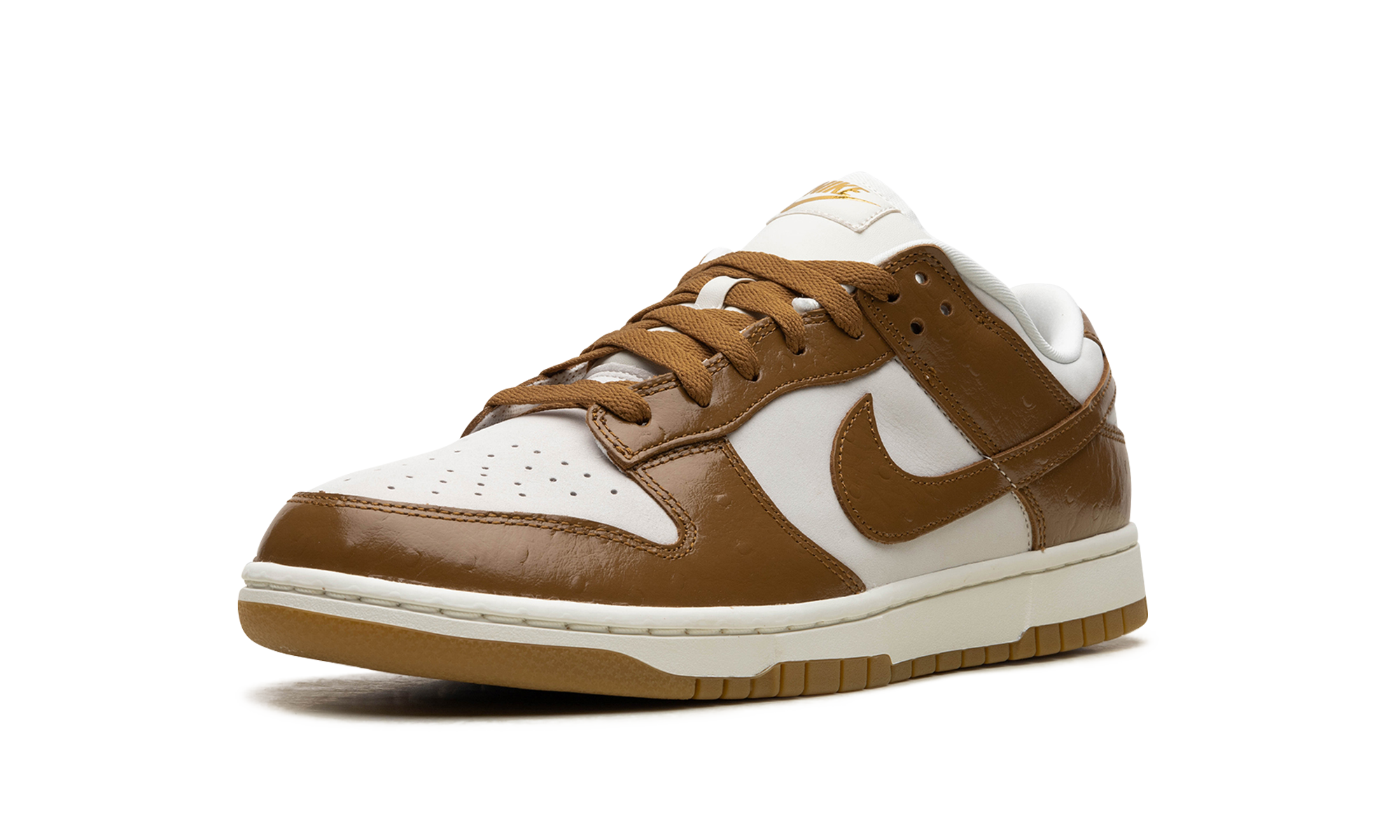 nike dunk low lx ale brown ostrich women s+FJ2260-001+left diagnol single view