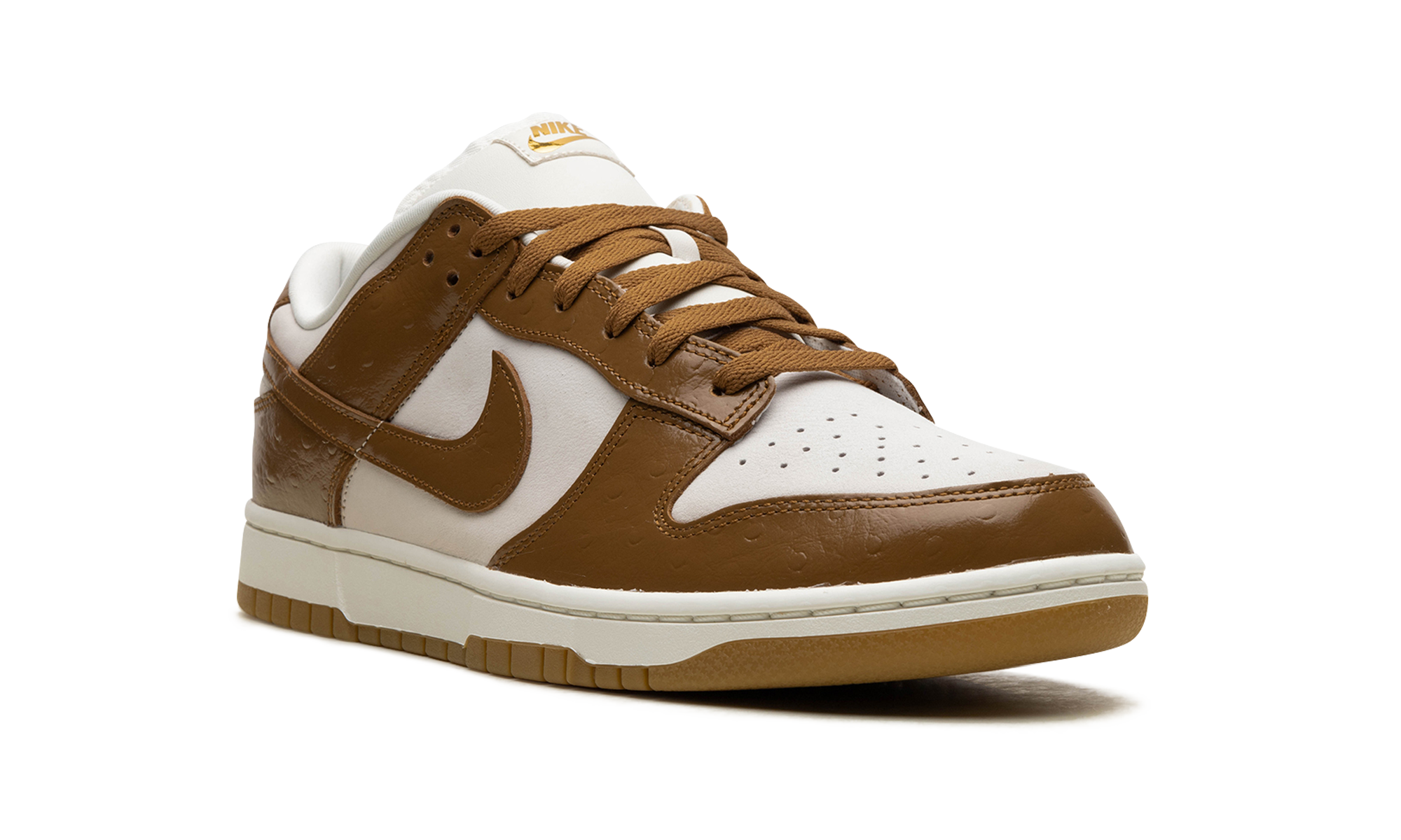 nike dunk low lx ale brown ostrich women s+FJ2260-001+diagnol right view