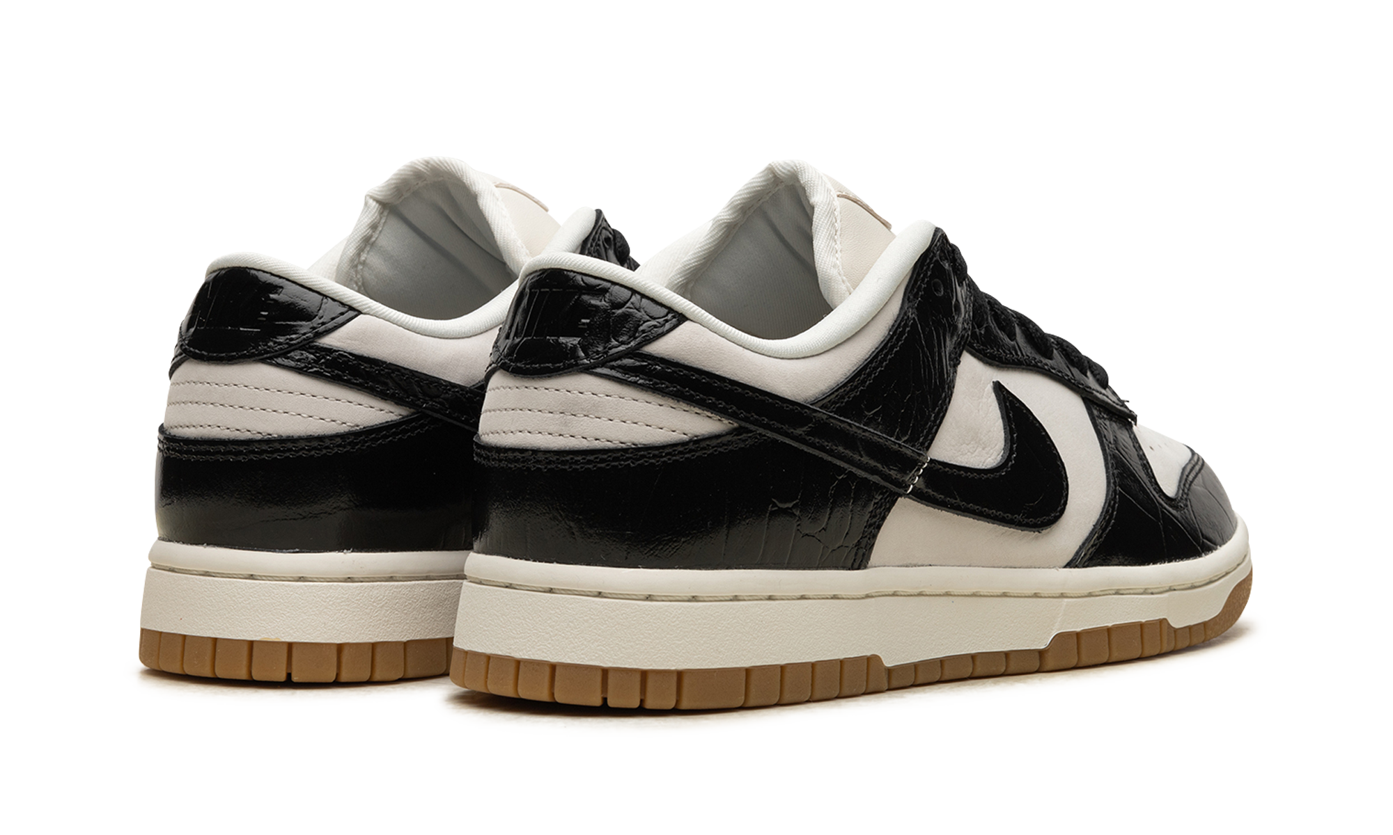 nike dunk low lx black croc women s+FJ2260-003+diagnol right behind view