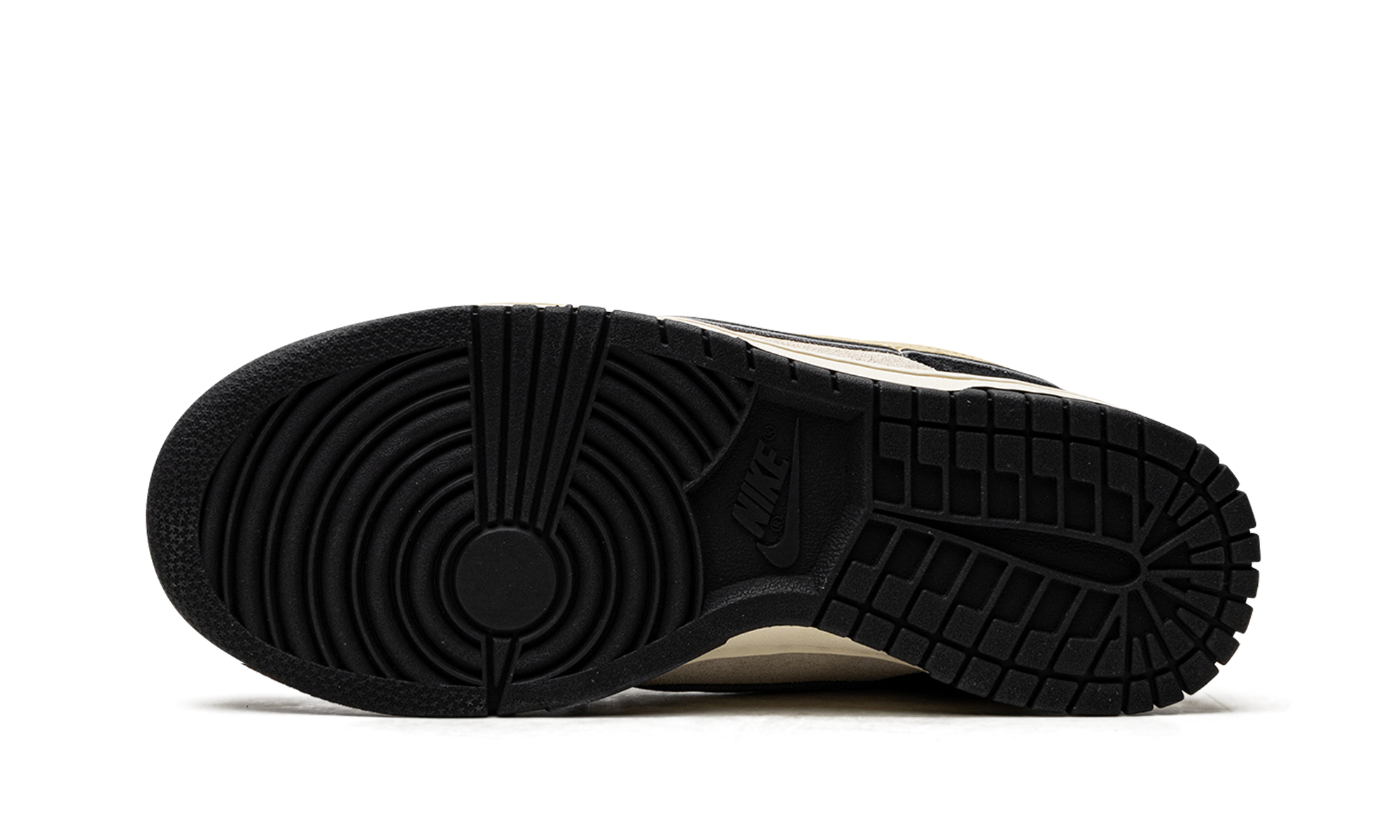 nike dunk low lx black suede team gold women s+DV3054-001+bottom view