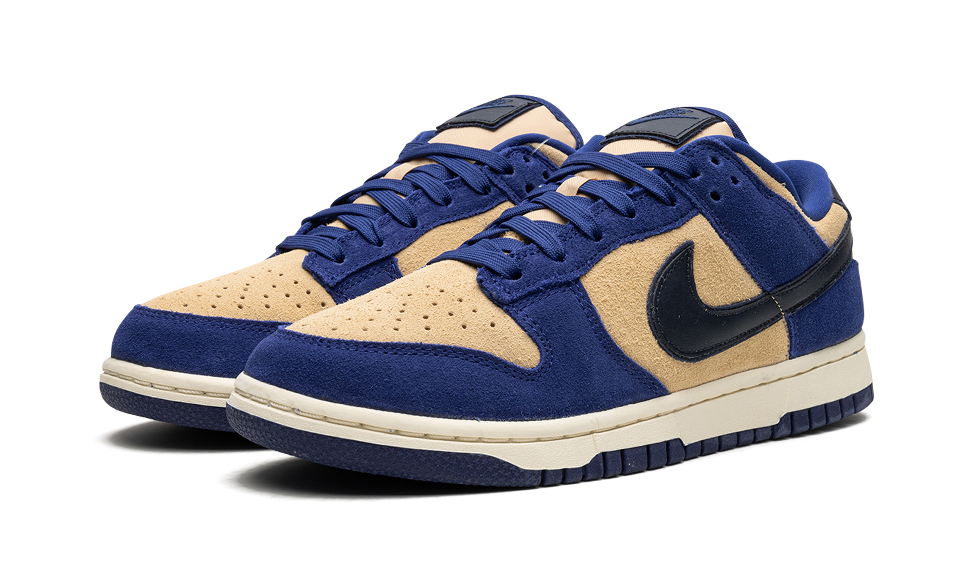 nike dunk low lx blue suede women s+DV7411-400+diagnol left view