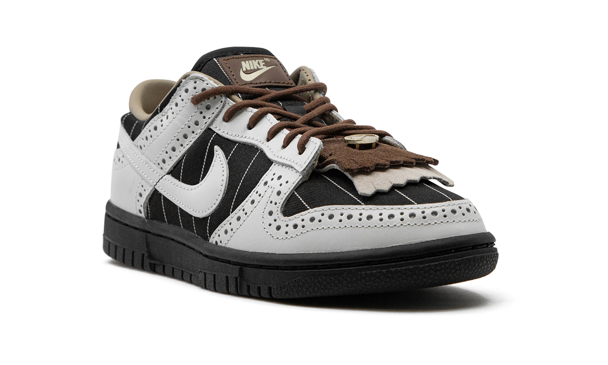nike dunk low lx brogue pinstripe women s+FV3642-010+diagnol right view