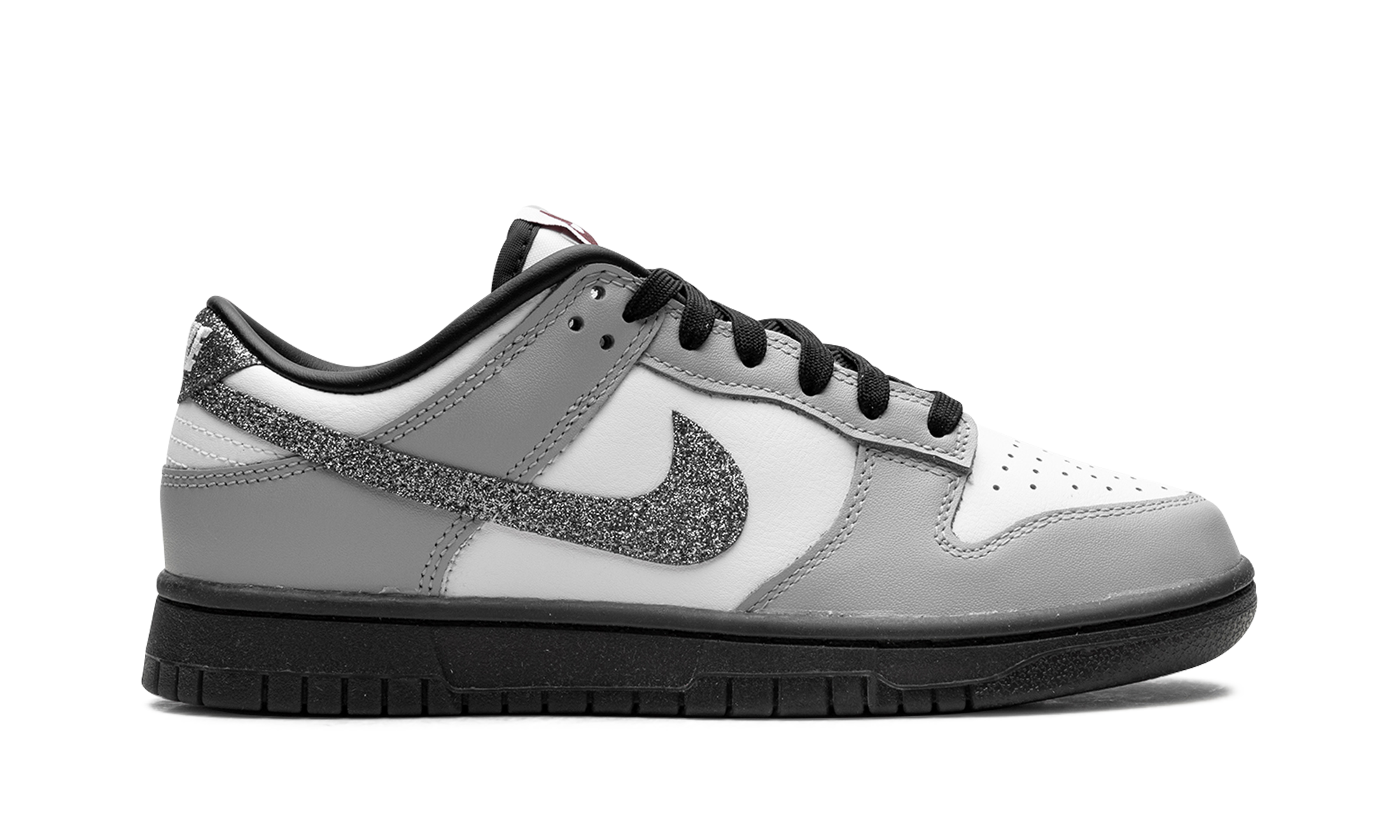 nike dunk low lx glitter swoosh white light smoke grey women s+HQ3462-191+right view