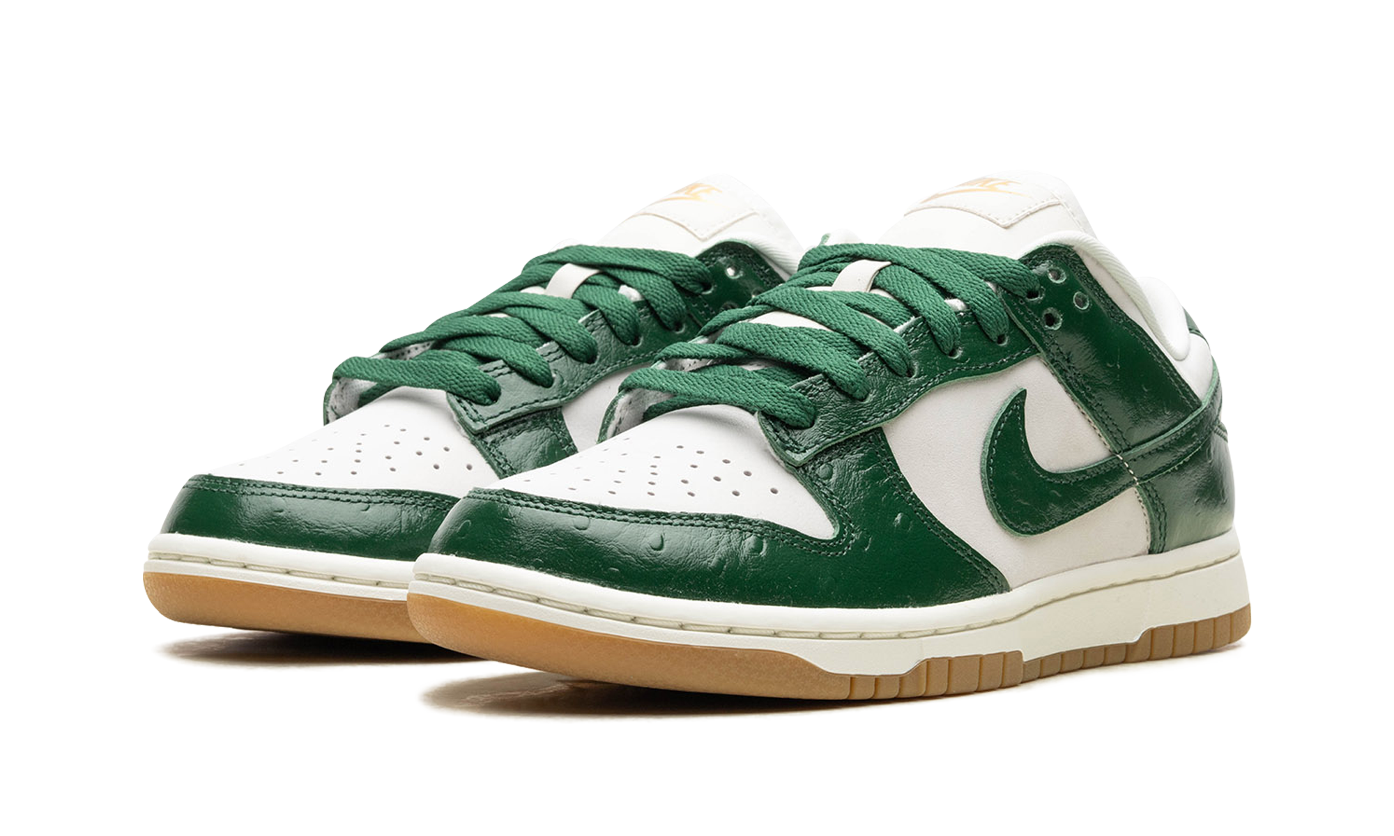 nike dunk low lx gorge green ostrich women s+FJ2260-002+diagnol left view