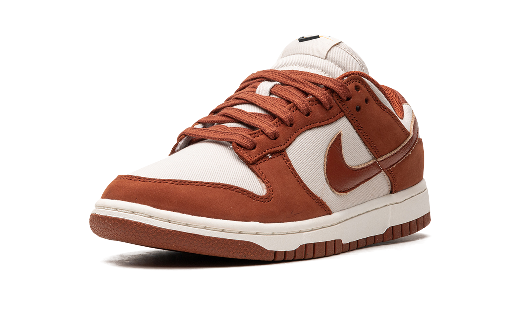 nike dunk low lx light orewood brown rugged orange women s+DZ2710-101+left diagnol single view
