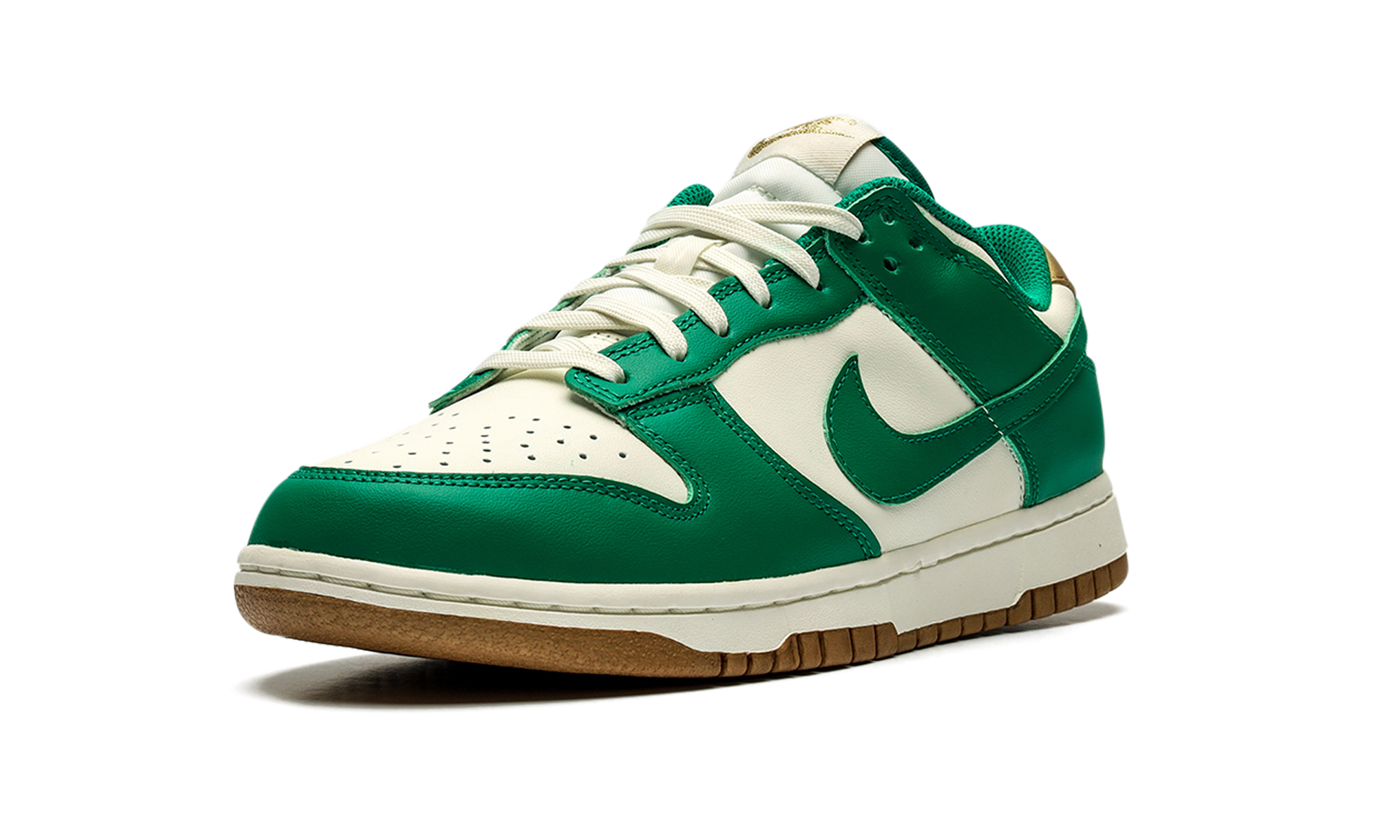 nike dunk low malachite university gold women s+FB7173-131+left diagnol single view